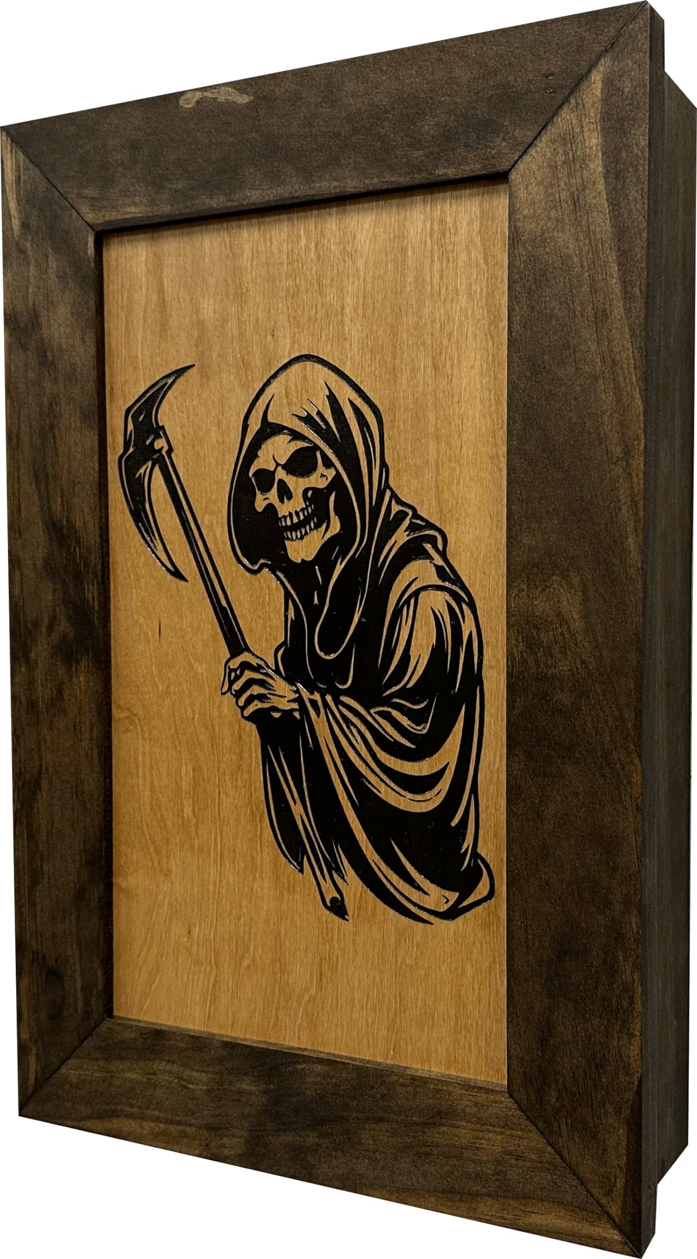 Grim Reaper Hidden Gun Safe - Secure Concealed Handgun Storage Cabinet for Home & Office by Bellewood Designs | Perfect for Bedroom, Closet, or Vehicle Protection