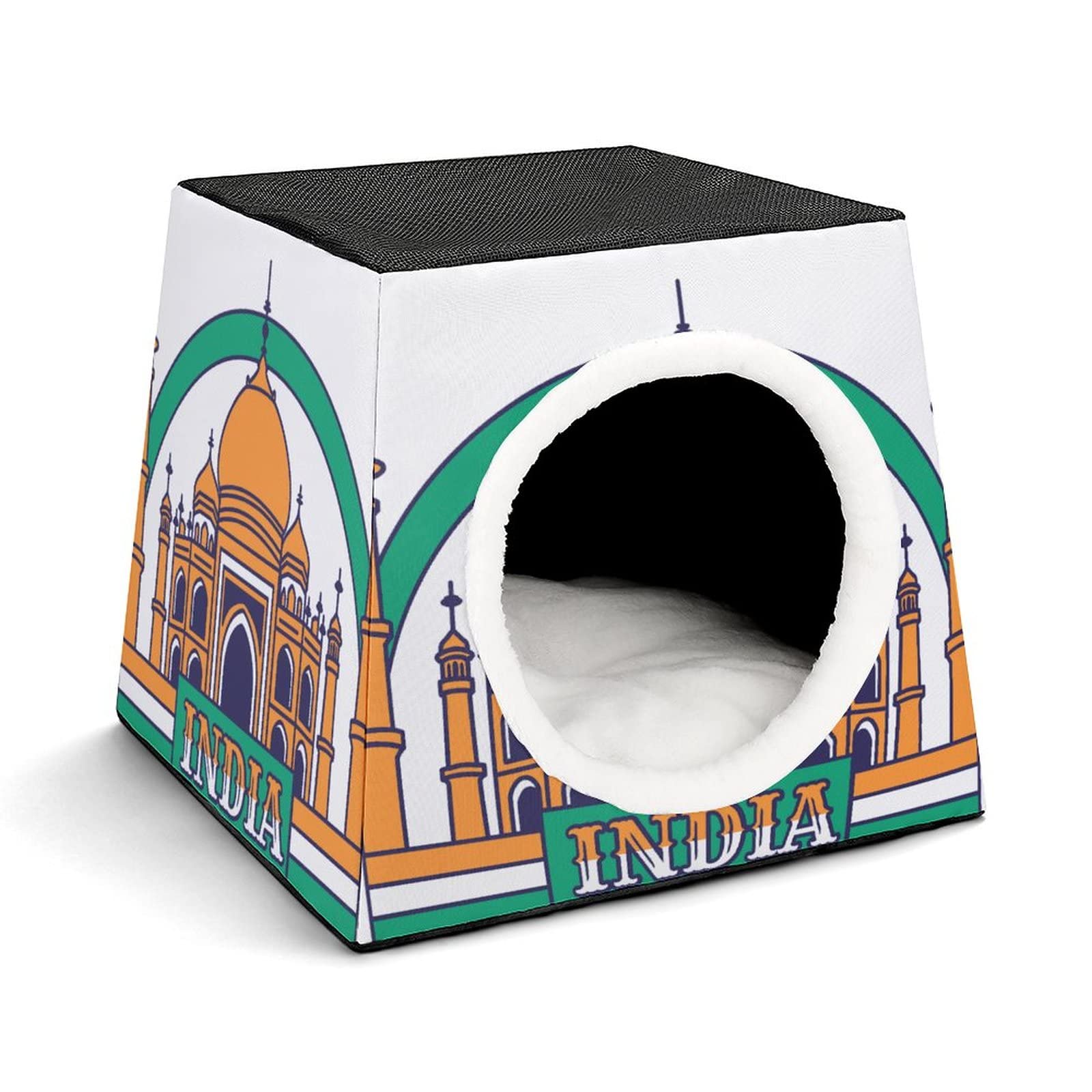 Multi-Functional Cat House - Soft Cat Bed & Cozy Sofa with Stylish Prints, Indoor & Outdoor Kitty Shelter for Comfortable Nap and Play | Perfect for Home, Garden, and Travel Use
