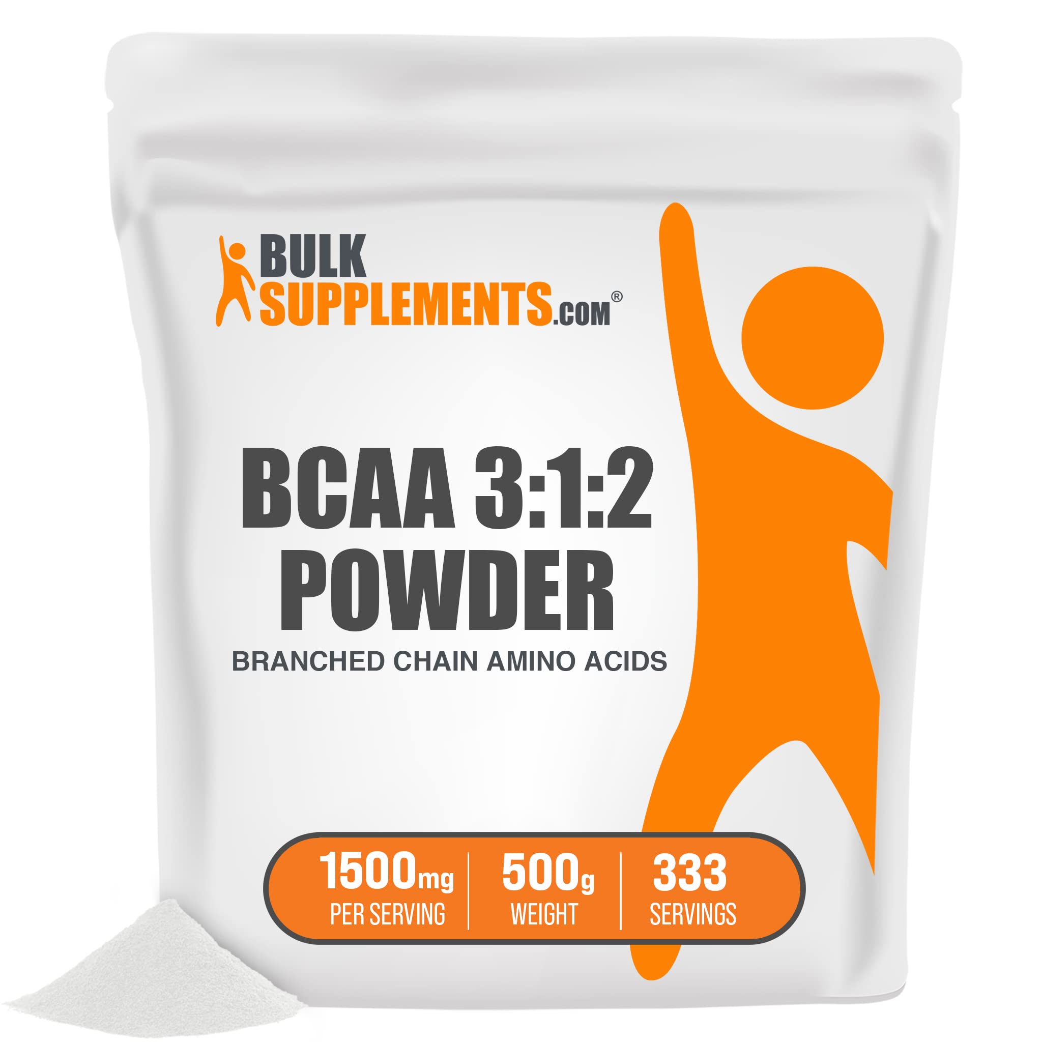 Premium BCAA 3:1:2 Powder - Branched Chain Amino Acid Supplement for Muscle Recovery & Growth - 500g (1.1lb) Unflavored - Ideal for Workout, Fitness & Bodybuilding - BulkSupplements.com