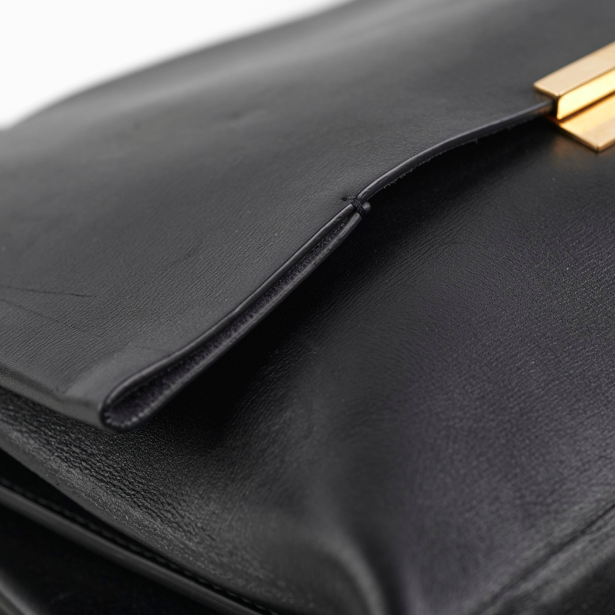 Celine Blade Leather Shoulder Bag for Women - Genuine Leather Crossbody Purse with Adjustable Strap, Black - Perfect for Work, Travel & Evening Events