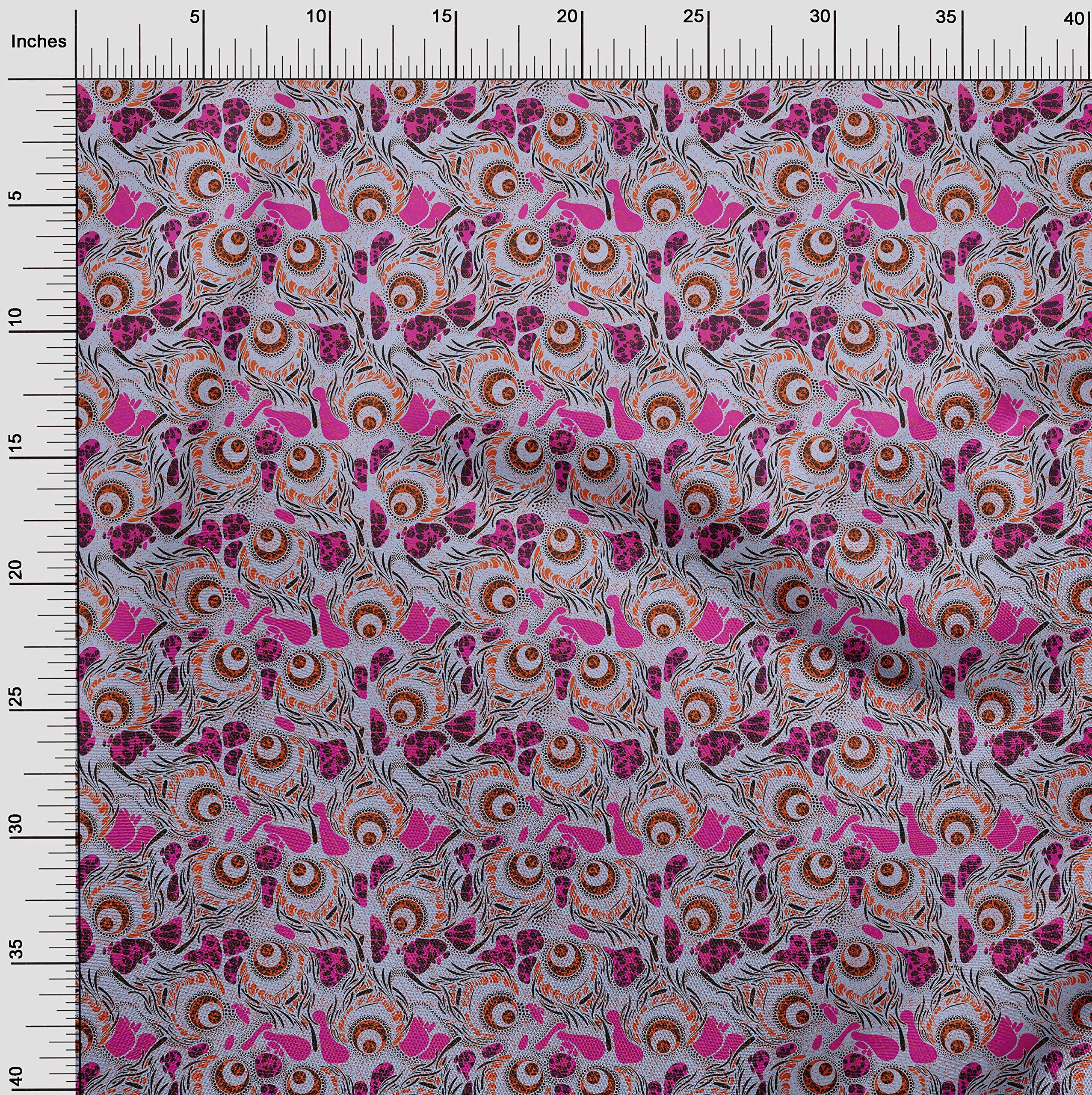 oneOone Georgette Viscose Pastel Purple Fabric - 42 Inch Wide Printed African Sewing Material by The Yard for DIY Clothing, Dresses, Scarves & Home Decor Projects