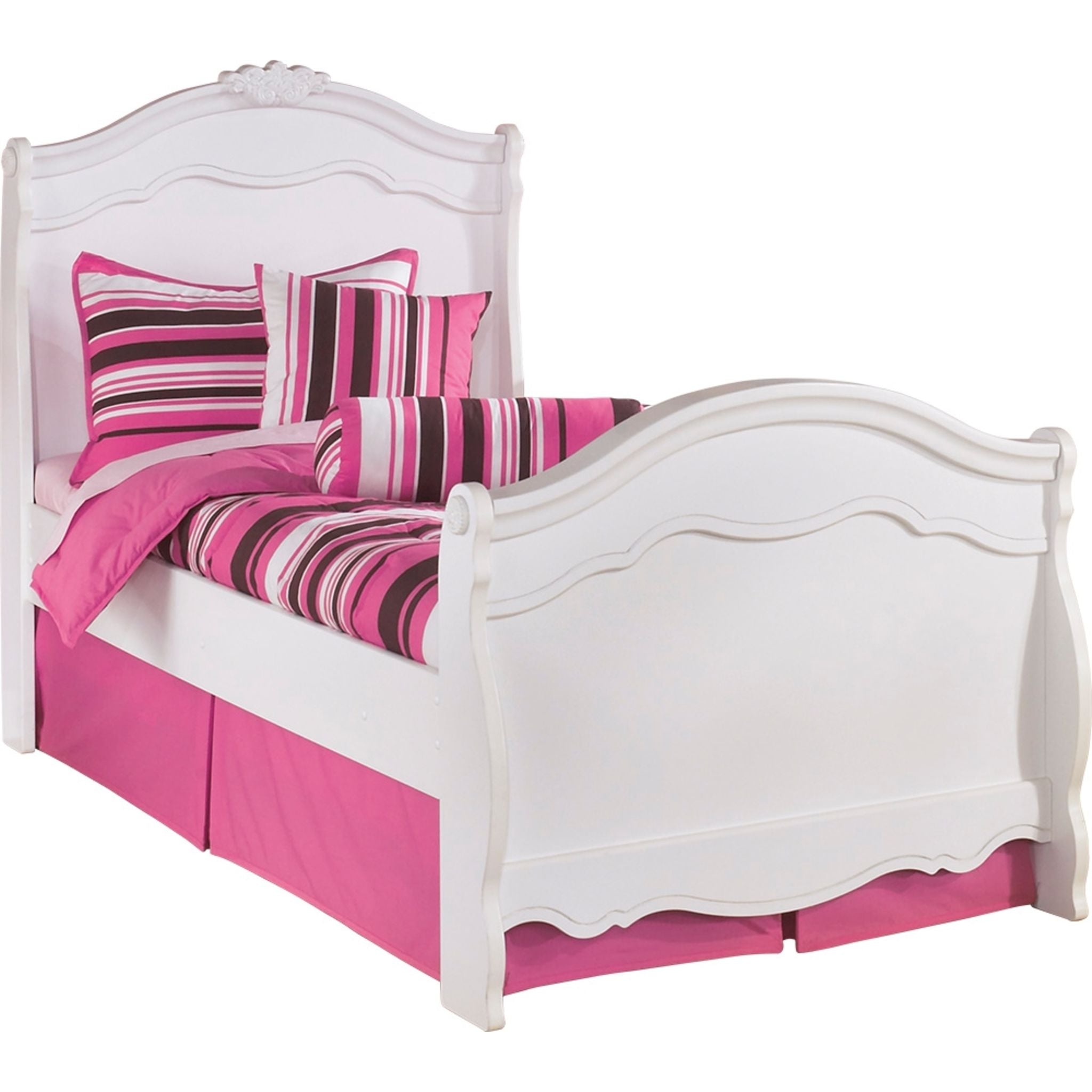 Ashley Exquisite 3-Piece Twin Bed Set - Soft Microfiber Upholstered Headboard, Wooden Frame & Nightstand - Perfect for Kids Rooms, Guest Bedrooms & Small Spaces