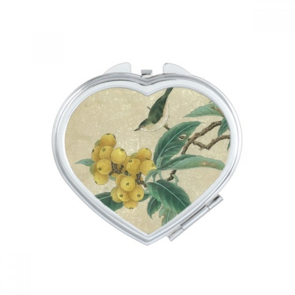 Bestchong Loquat Embroidered Handheld Mirror - Portable Travel Makeup Mirror for Purse & Vanity