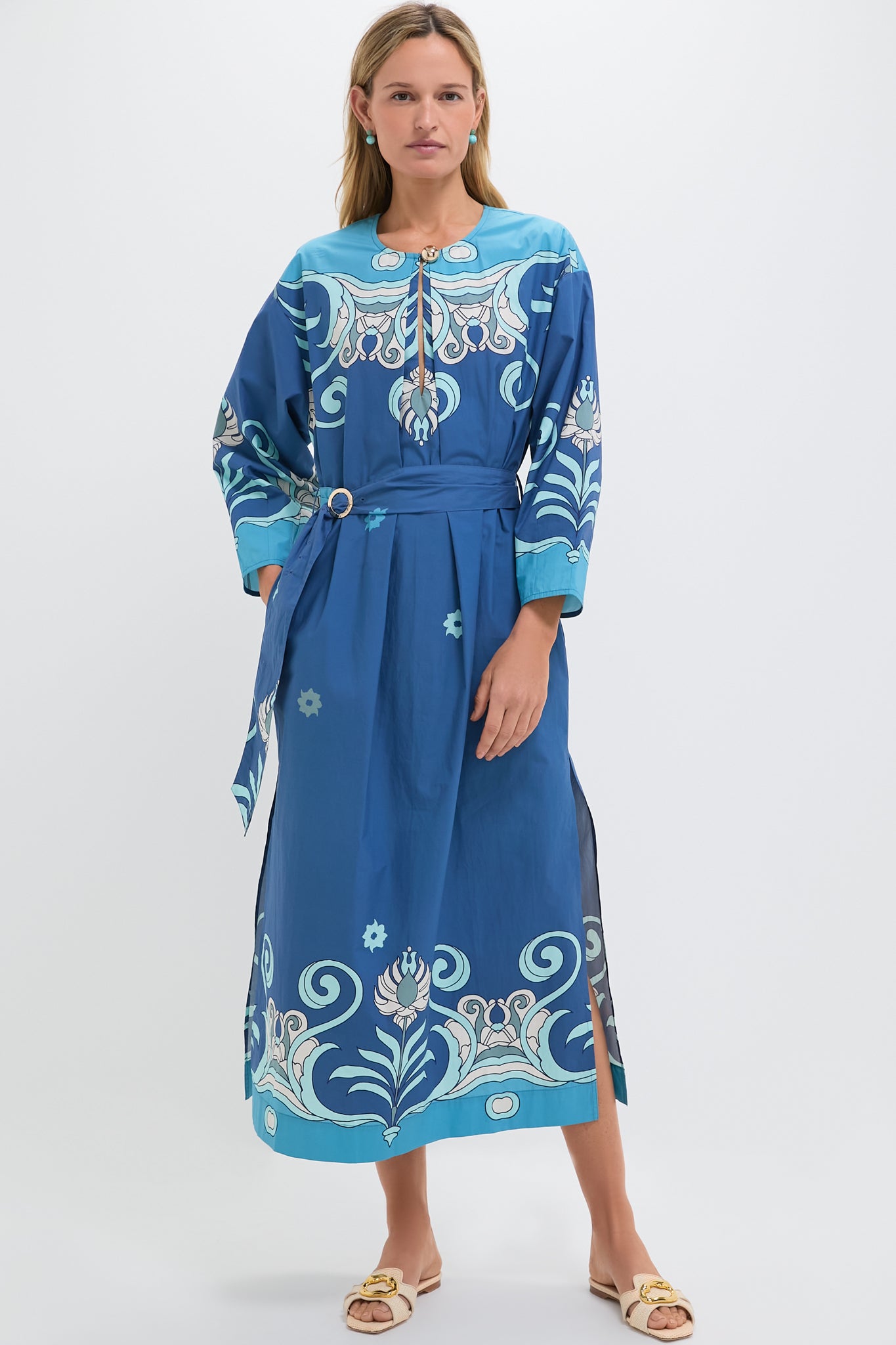 Blue Tiles Inae Dress - Elegant Floral Summer Dress for Women | Perfect for Beach Vacations, Date Nights & Casual Outings