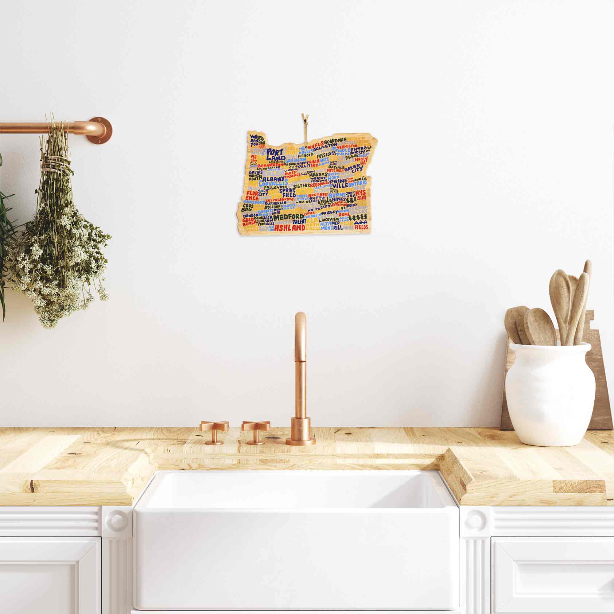 Premium Oregon Wood Cutting Board with Artistic Design by Wander on Words™ - Perfect for Kitchen, Charcuterie Boards & Home Decor