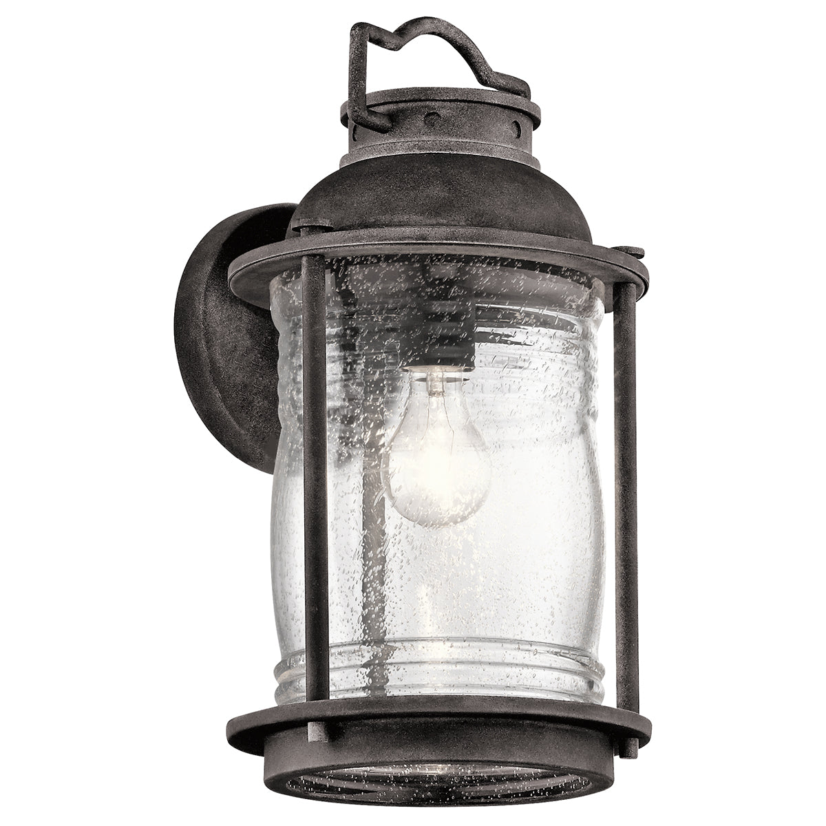 Ashland Bay Small/Medium/Large Wall Lantern - Weathered Zinc/Burnished Bronze Finish Outdoor Lighting for Patio, Garden & Porch Decor