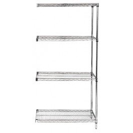 4-Shelf Wire Shelving Add-On Kit Chrome - 21