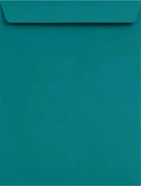 LUXPaper 10 x 13 Open End Envelopes - Self Seal Peel & Press Envelopes, Teal Blue, 80lb Text Weight, Pack of 1000 | Perfect for Business Mailings, Wedding Invitations, Greeting Cards & Office Correspondence