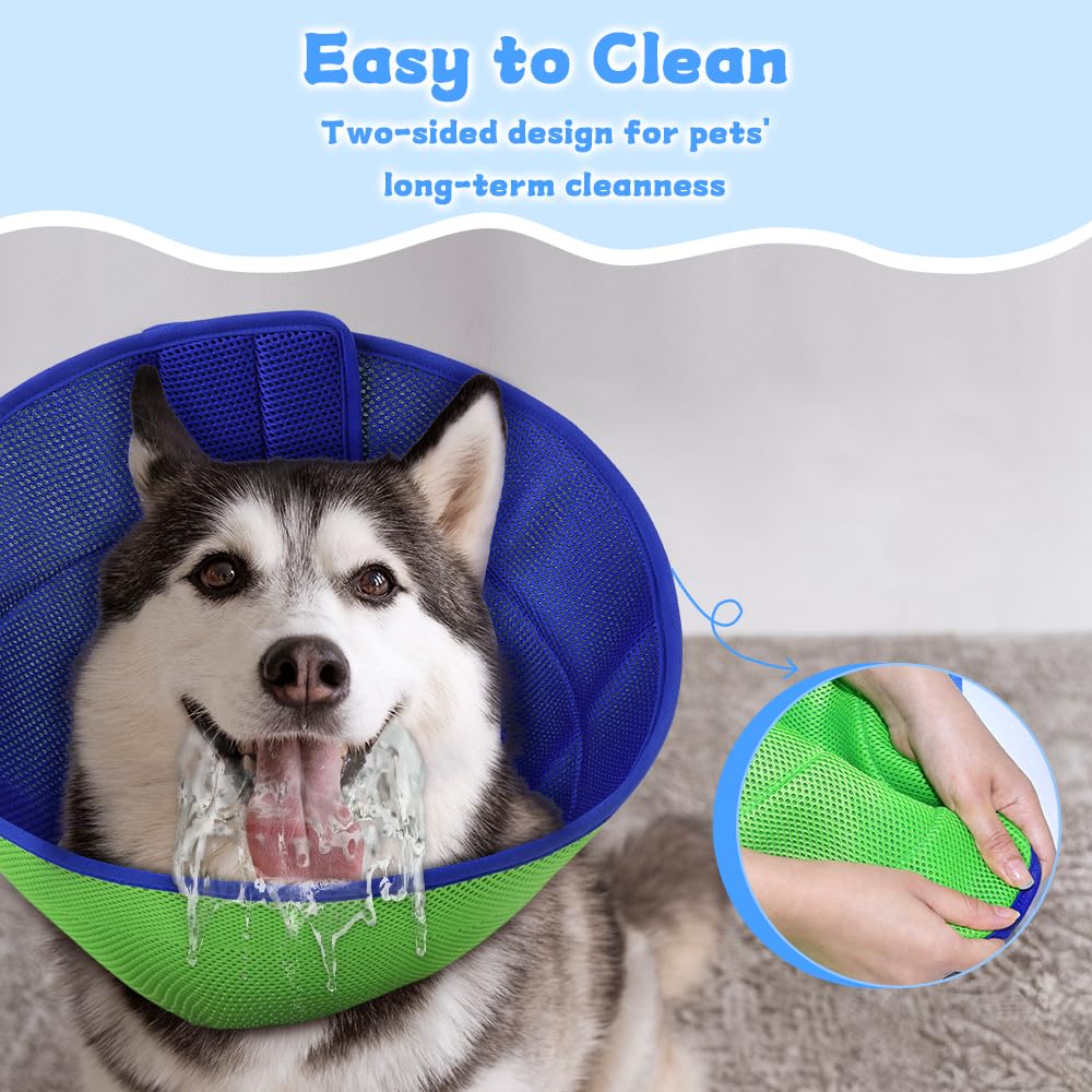 Soft Recovery Collar for Medium & Large Dogs - Adjustable Post-Surgery E-Collar to Prevent Licking & Scratching | Comfortable Fabric Cone for Wound Healing | Perfect for After Spay/Neuter, Skin Treatments & Injury Recovery