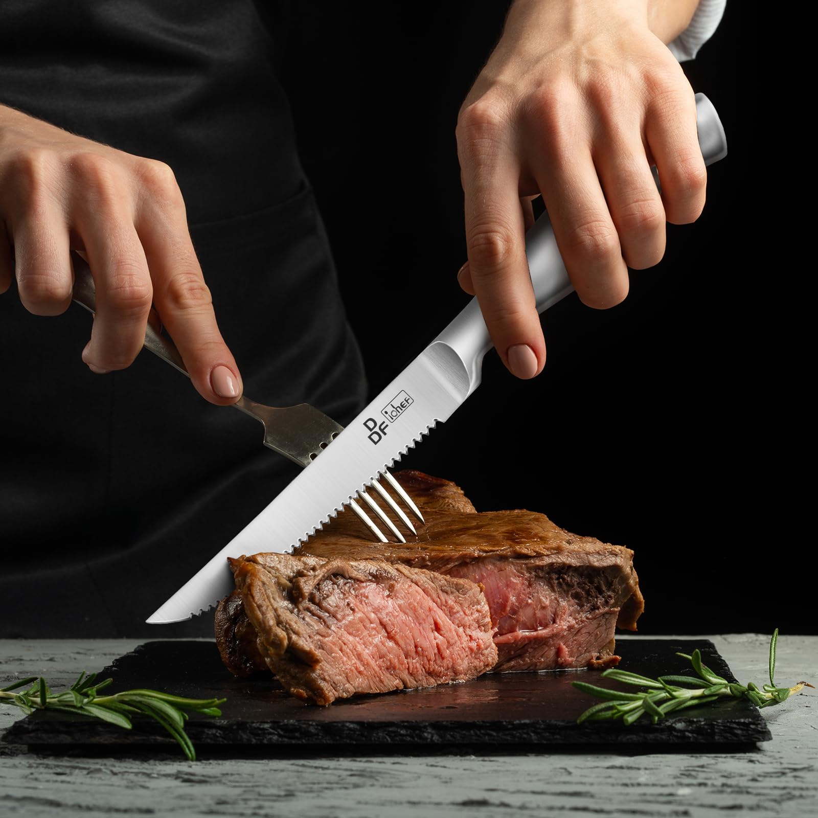 Premium 8-Piece Steak Knife Set - High Carbon Japanese Stainless Steel Serrated Blades - Perfect for Steak Dinners, BBQ Parties & Fine Dining Experience