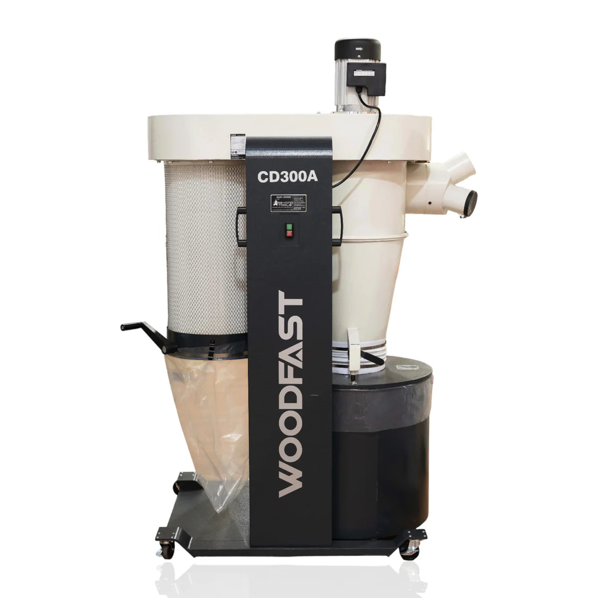 Woodfast Industrial Cyclone Dust Collector CD300A - Heavy Duty Dust Extractor for Woodworking, Metalworking & Construction Sites | Perfect for Workshops, Garages and DIY Projects