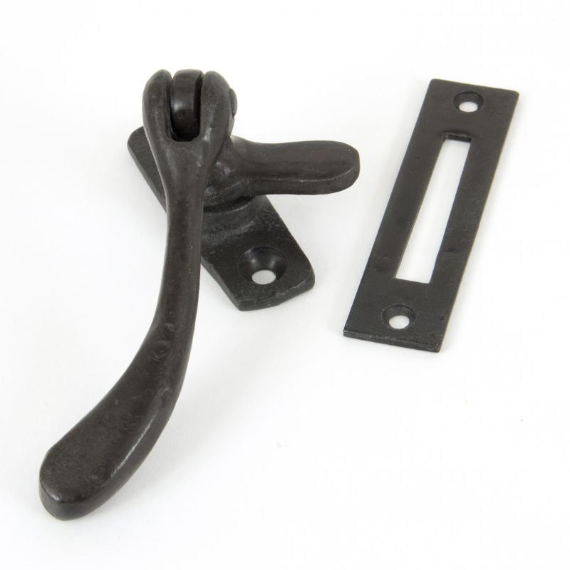 Forged Black Beeswax Peardrop Window Fastener - Durable Vintage Style Hardware for Windows, Doors & Cabinets - Perfect for Home Restoration & DIY Projects