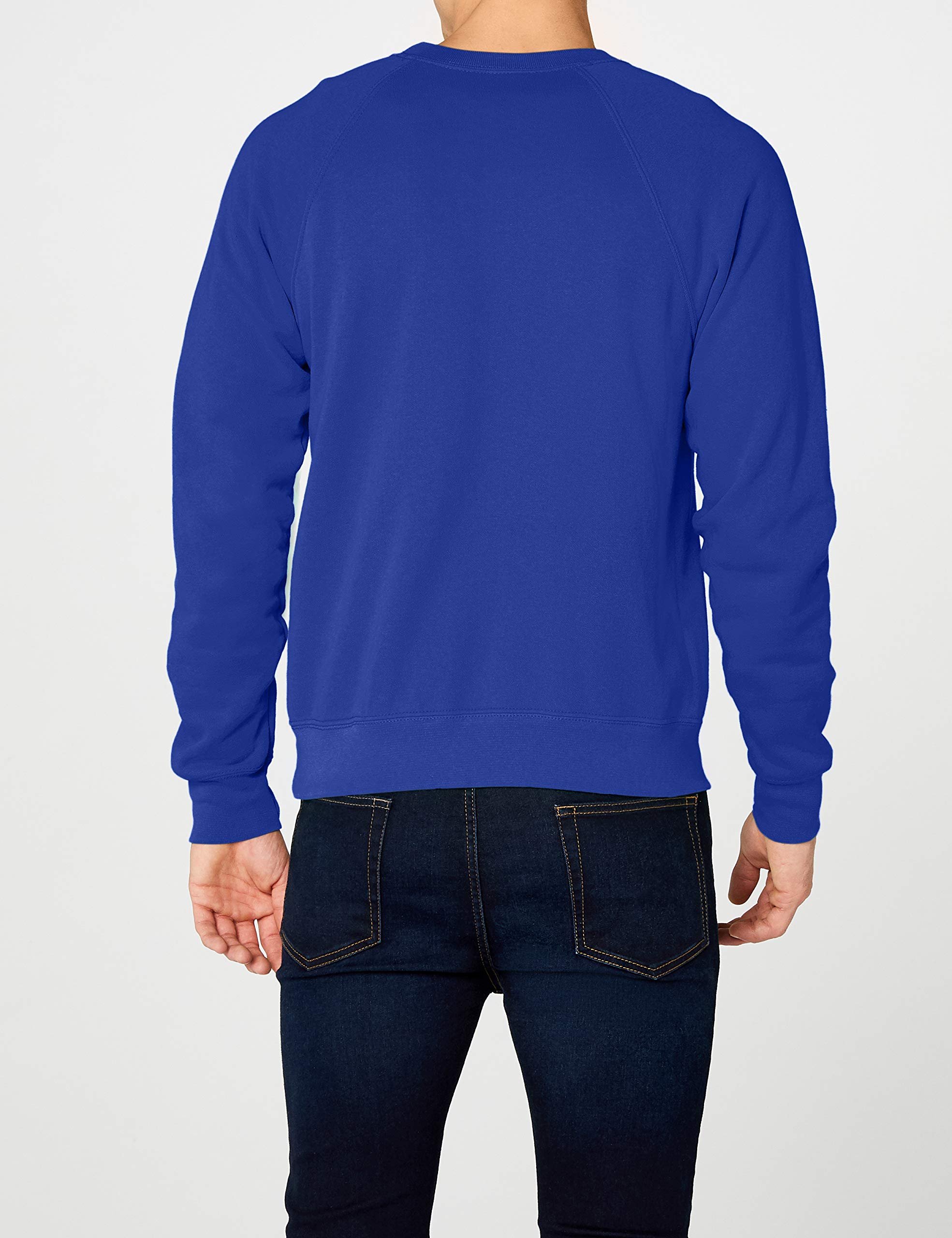 Fruit of the Loom Men's Lightweight Raglan Sweatshirt - 240 GSM Comfort Fit Long Sleeve Pullover (Large, Royal Blue) - Perfect for Casual Wear, Gym & Outdoor Activities