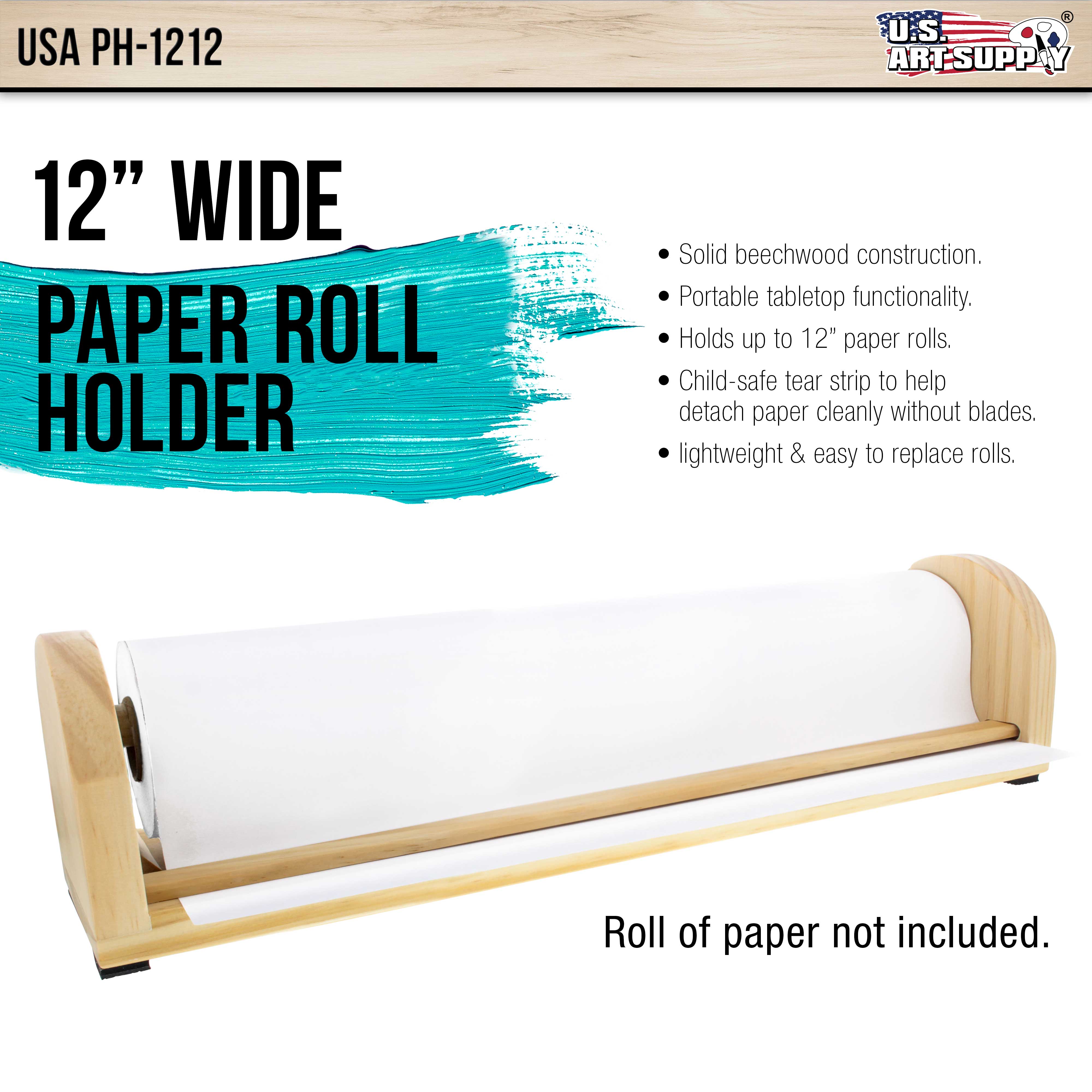 12 Inch Wooden Tabletop Paper Holder & Dispenser - Organizer for Napkins, Towels, and Wrapping Paper - Perfect for Kitchen, Office, and Restaurant Use