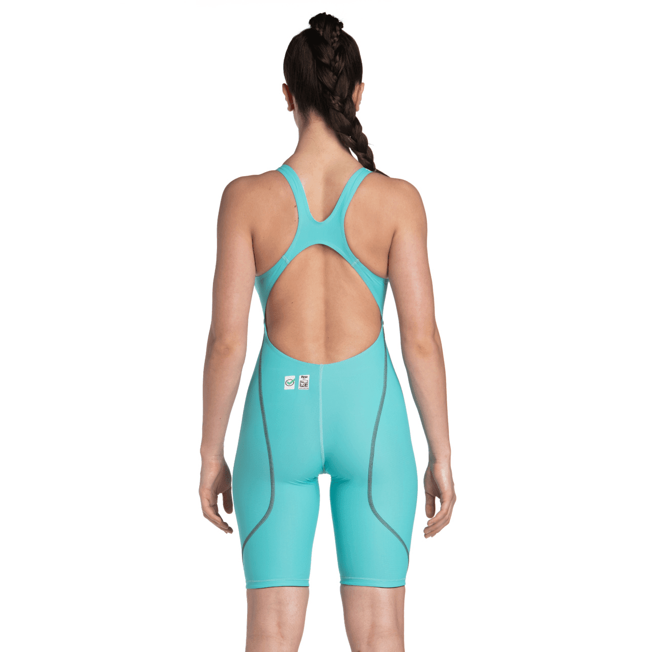 Arena Powerskin ST NEXT Women's Open Back Kneeskin Swimsuit - Aquamarine Blue for Competitive Swimming & Training