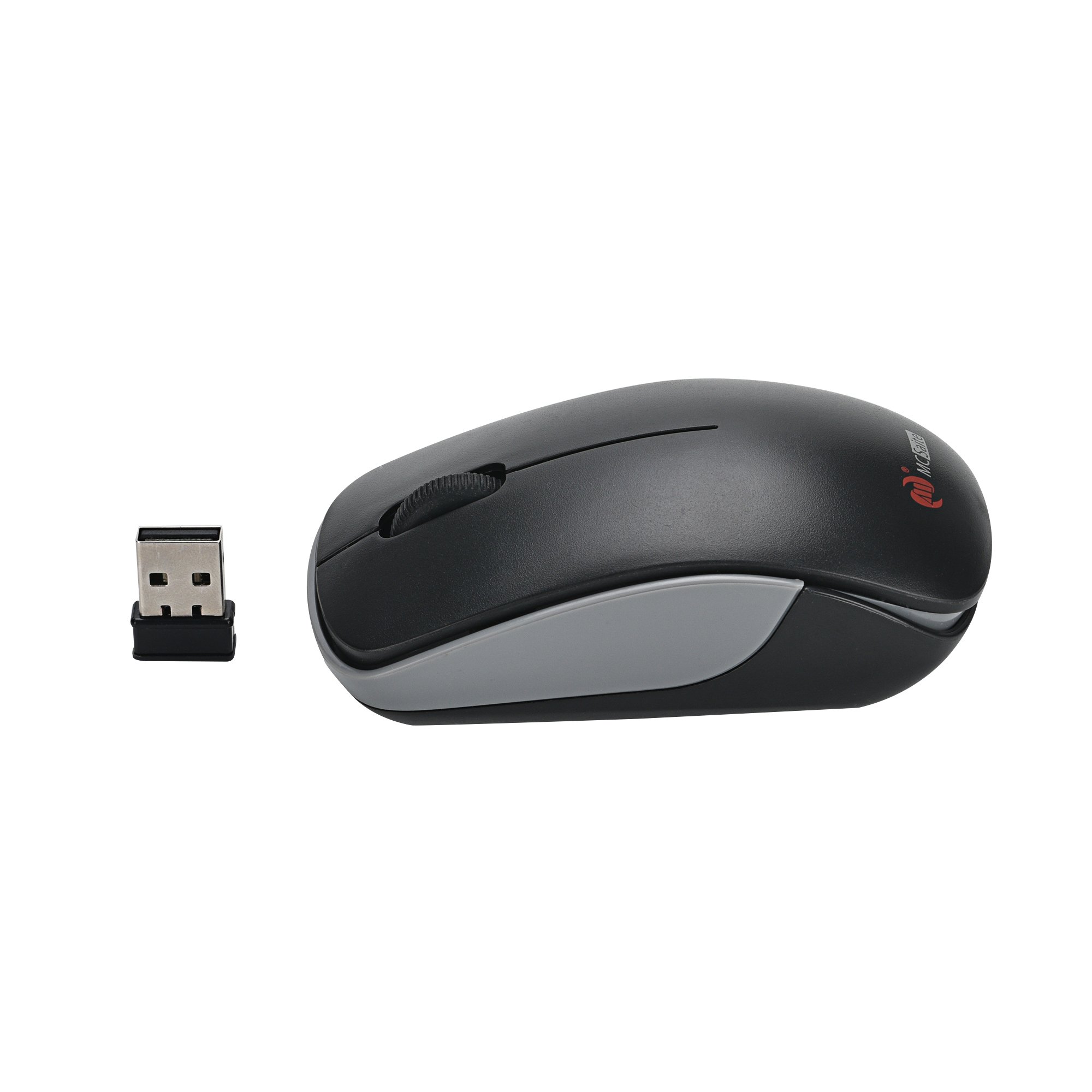 MCSaite 2.4G Slim Wireless Mouse with Nano Receiver - Ergonomic Portable Computer Mouse for Laptop, PC, Mac - Ideal for Office Work, Travel & Home Use (Black)