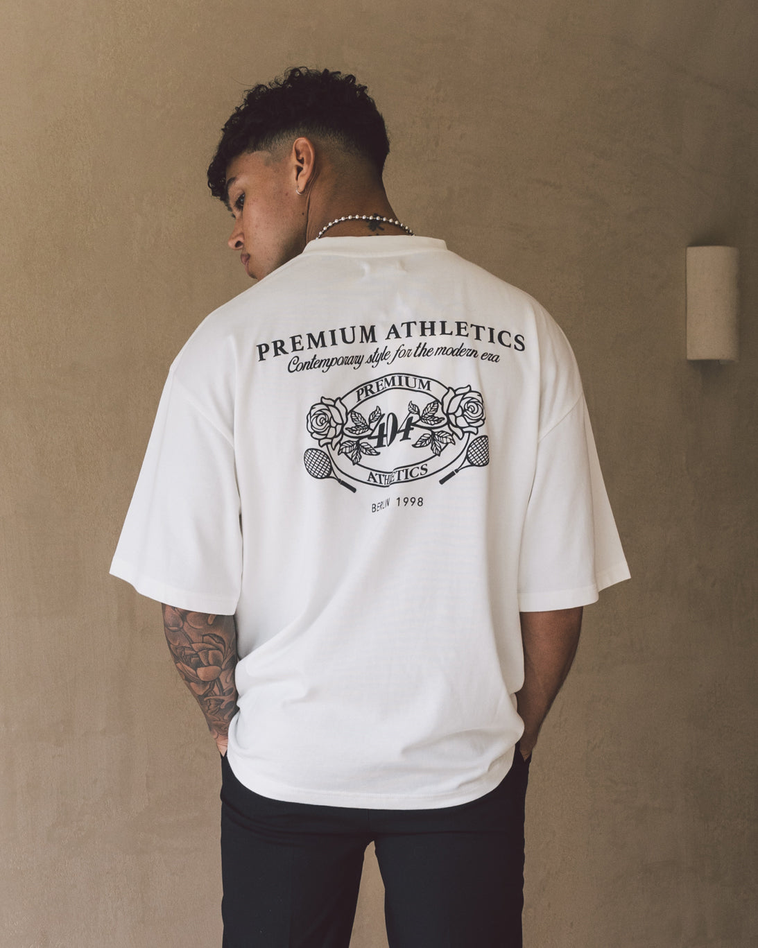 404 Premium Vintage Athletic T-Shirt - Soft Cotton, Retro Design, Off White - Perfect for Gym, Running, and Casual Streetwear