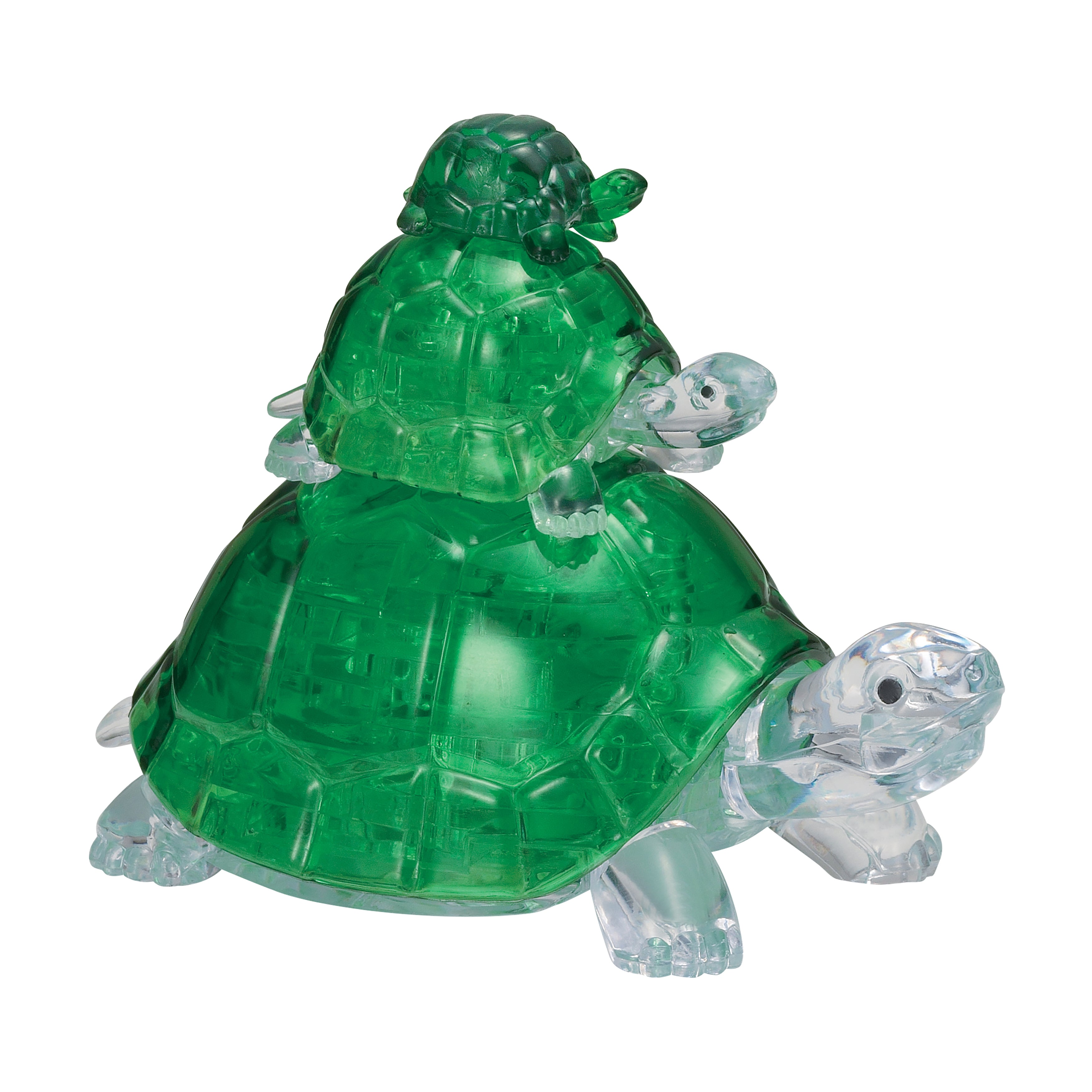 3D Crystal Puzzle - Turtles in Translucent Green, 37 Pieces - Fun Brain Teaser for Kids & Adults, Perfect for Gifts, Parties & Stress Relief