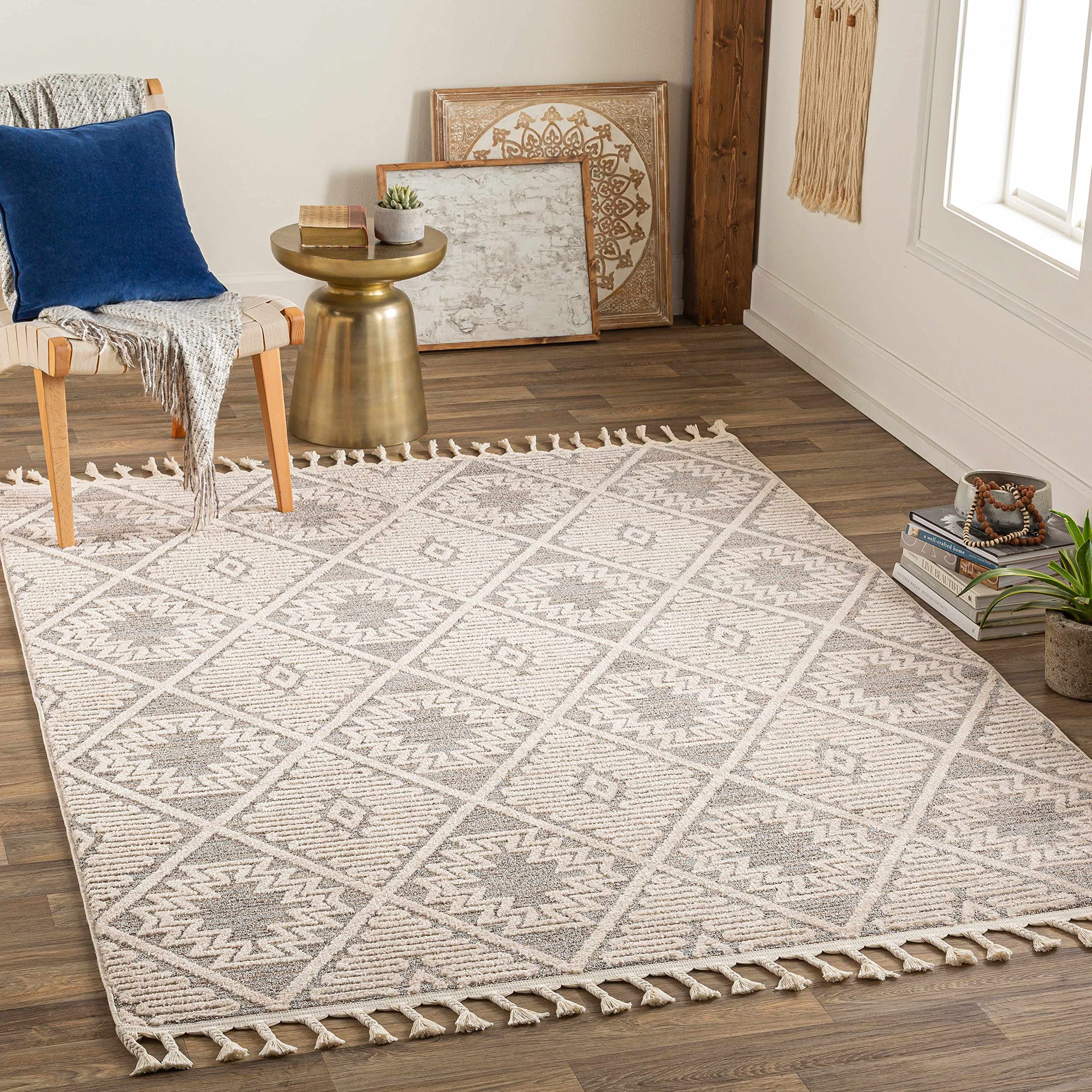 Southwestern Hauteloom Kinablangan Area Rug - Cream, Gray, Peach - 9'2