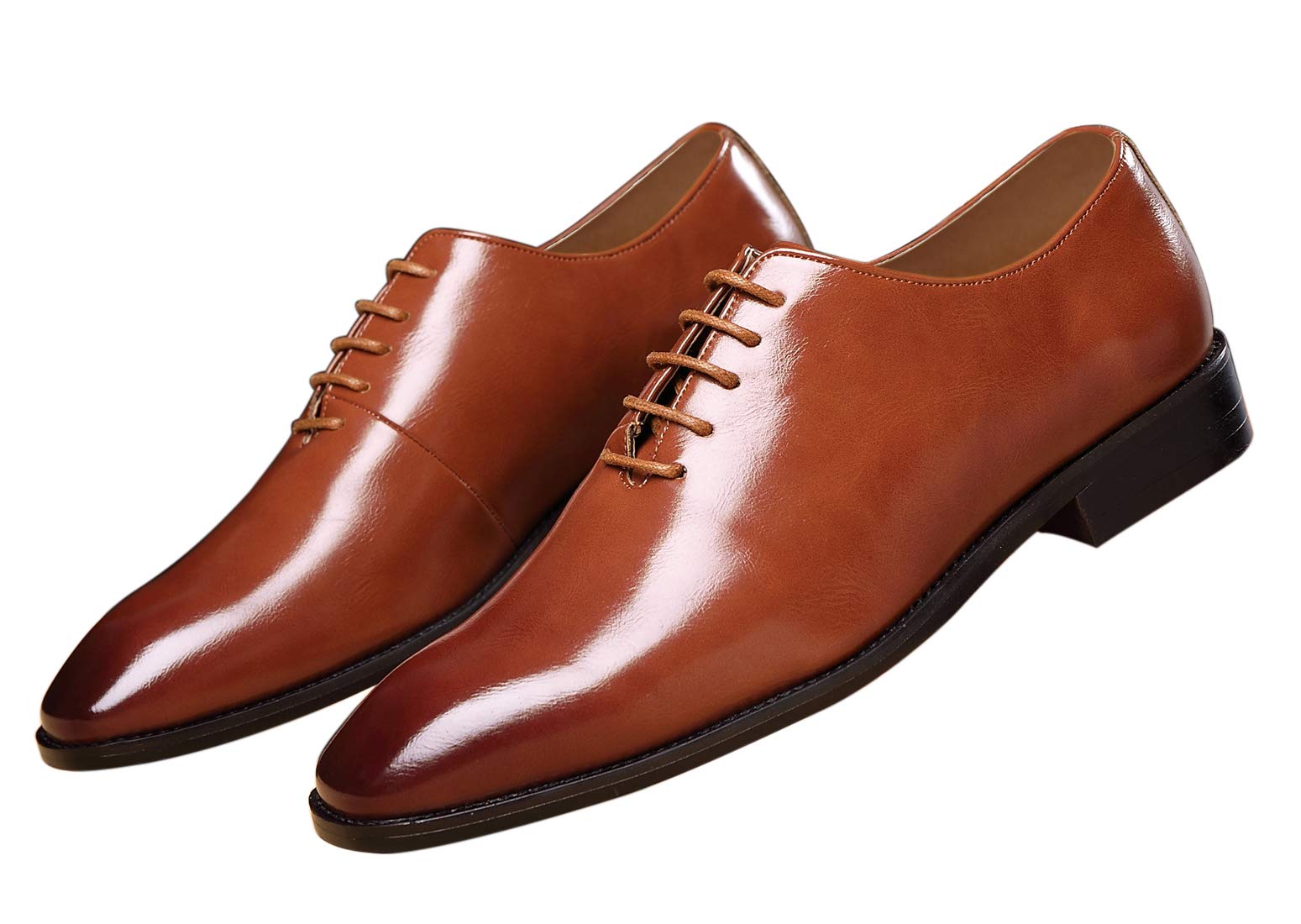 Premium Men's Wholecut Oxford Dress Shoes - Genuine Leather Formal Lace-Up Shoes for Business & Wedding - Comfortable Office & Special Occasion Footwear