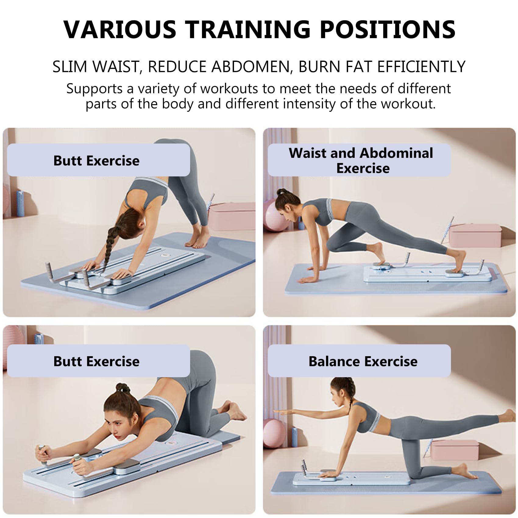 Pilates Core Trainer Board - Abs & Abdominal Workout Equipment for Home Gym