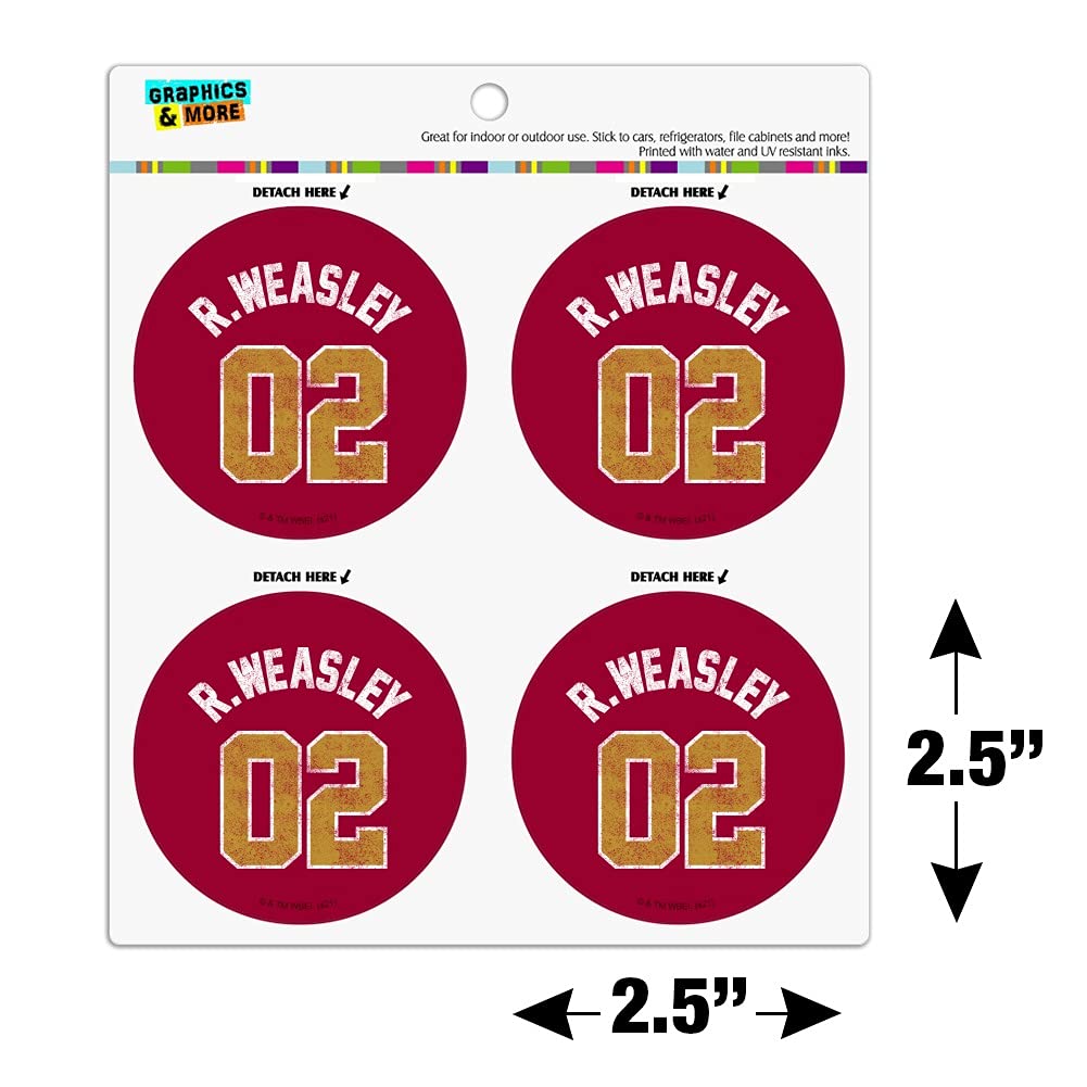 Harry Potter Weasley Jersey Refrigerator Magnet Set - Vinyl Circle Magnets for Fridge, Locker & Office Decor | Perfect for HP Fans, Gift Giving & Home Organization