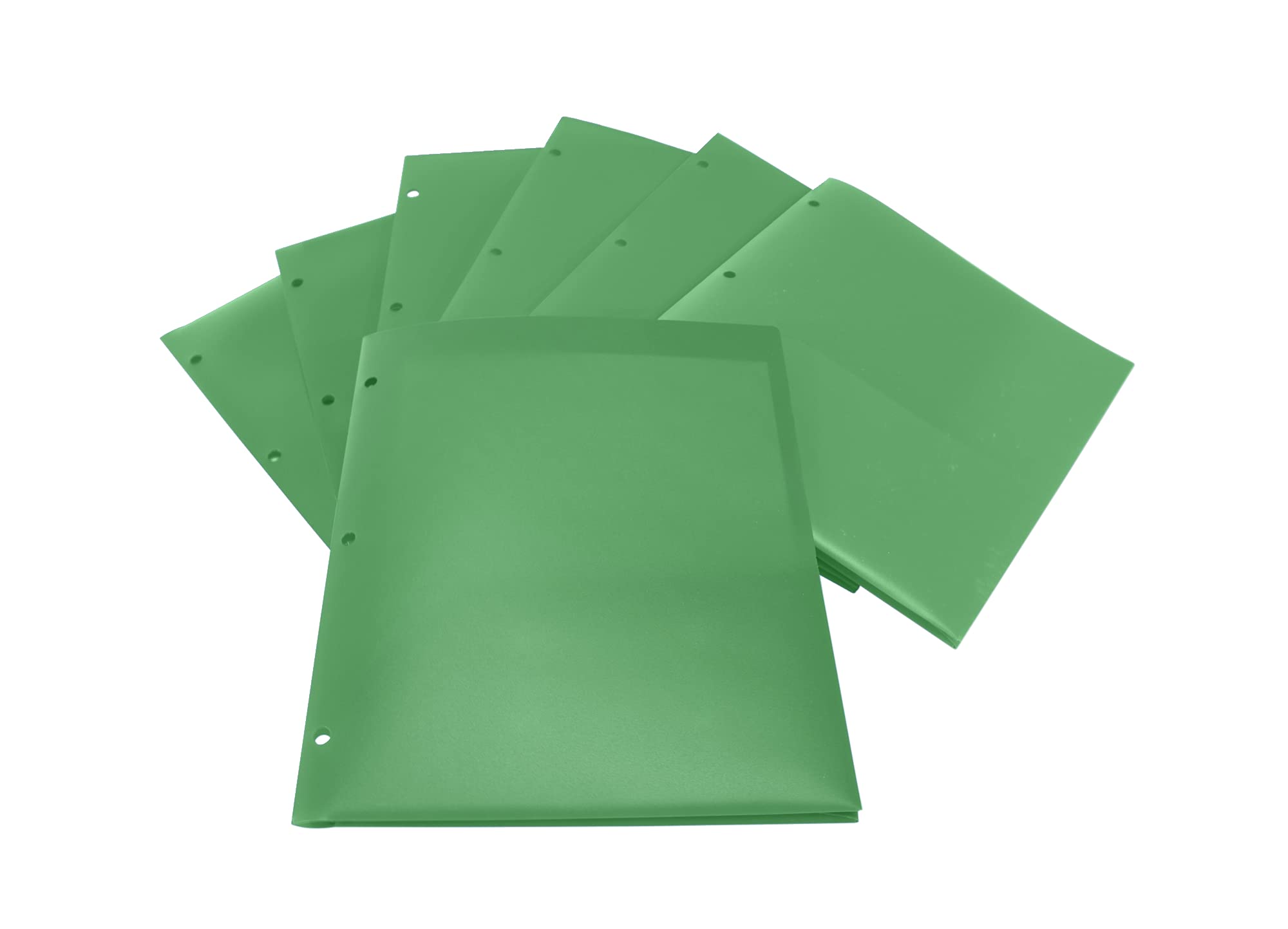 School Smart 2-Pocket Poly Folder with 3-Hole Punch - Green (Pack of 25) - Perfect for Classroom Organization, Homework & Document Storage