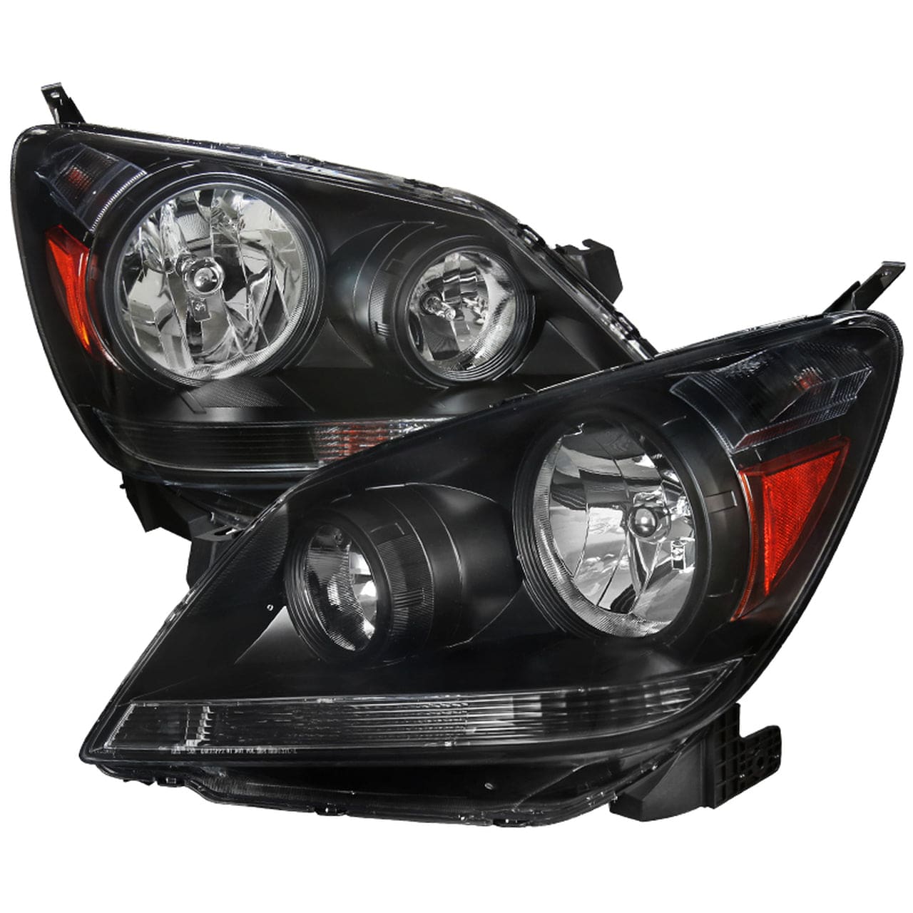 2005-2007 Honda Odyssey Crystal Headlights - Matte Black Housing with Clear Lens - Direct Replacement w/ 9006 Bulbs - Upgrade Your Minivan for Night Driving & Enhanced Visibility