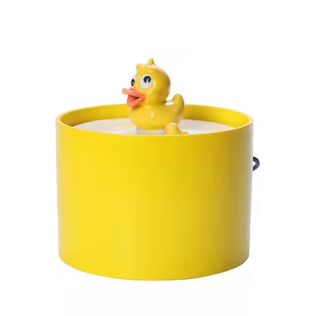 Automatic Cat Water Dispenser with Faucet - Cute Yellow Duck Design, Pet Drinking Bowl & Feeder for Cats - Perfect for Home, Office, or Travel Use