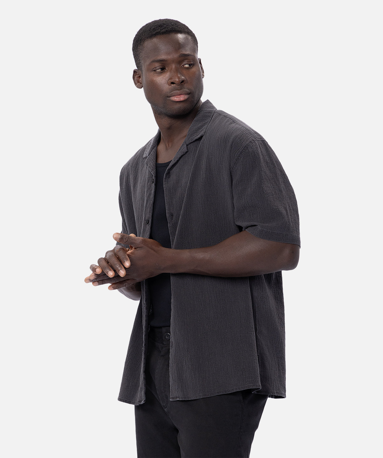 Magna Short Sleeve Shirt for Men - Onyx Black Casual Tee | Comfortable & Stylish Cotton T-Shirt for Everyday Wear, Work, and Outdoor Activities