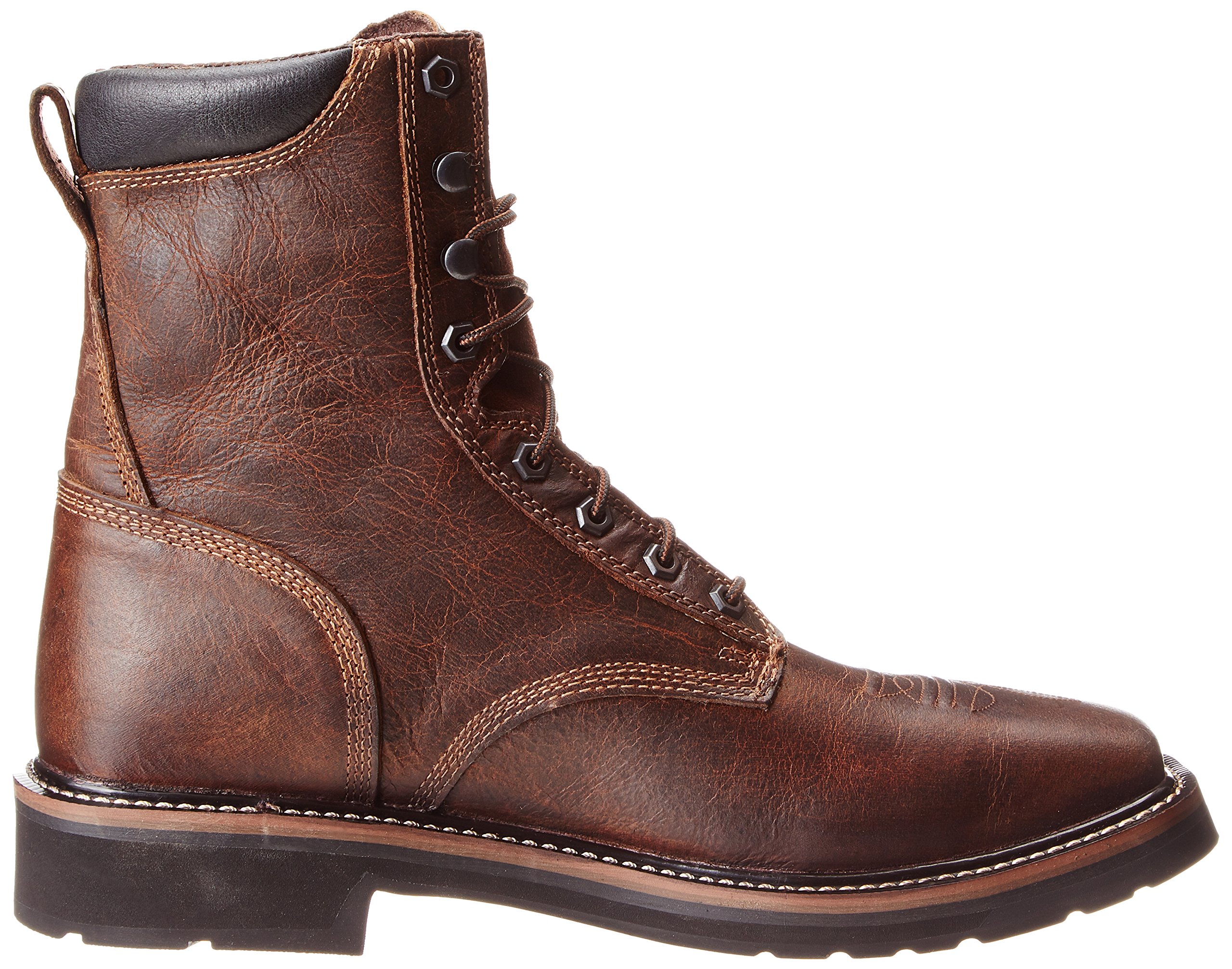 Justin Original Work Men's Rugged Tan Cowhide Steel Toe Work Boots - Durable Safety Boots for Construction, Warehouse & Outdoor Work