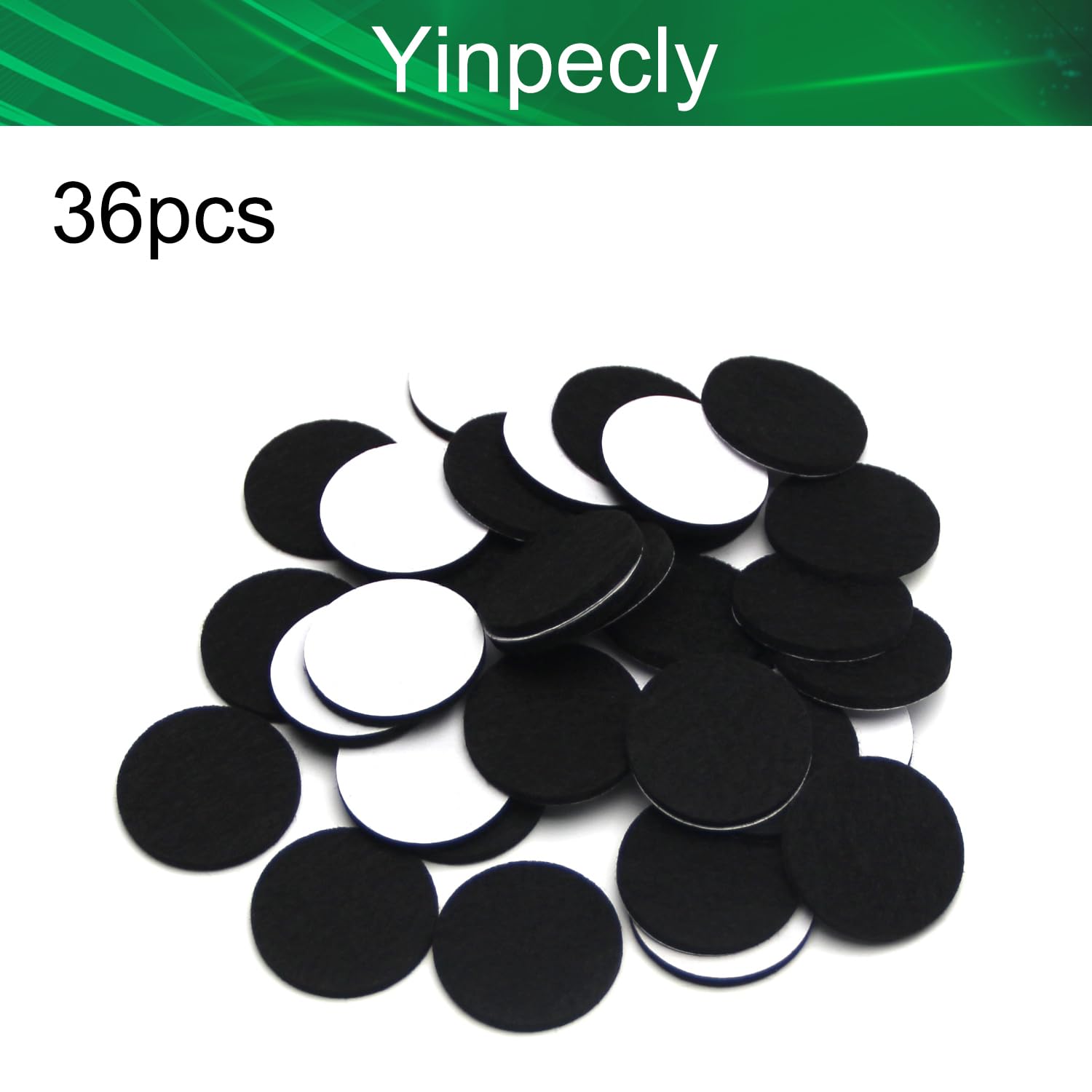 36Pcs Self-Adhesive Felt Furniture Pads - 1.26 Inch Round Black Floor Protectors for Chair Legs, Table Feet & Wood Floors - Scratch Prevention & Noise Reduction for Hardwood, Tile & Laminate