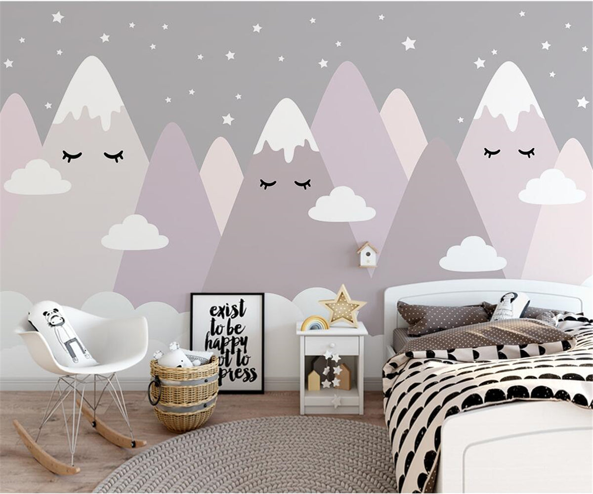 Sleeping Mountains Nursery Wallpaper - Nature-Inspired Baby Room Decor for a Peaceful & Serene Atmosphere | Perfect for Nurseries, Kids' Rooms & Playrooms