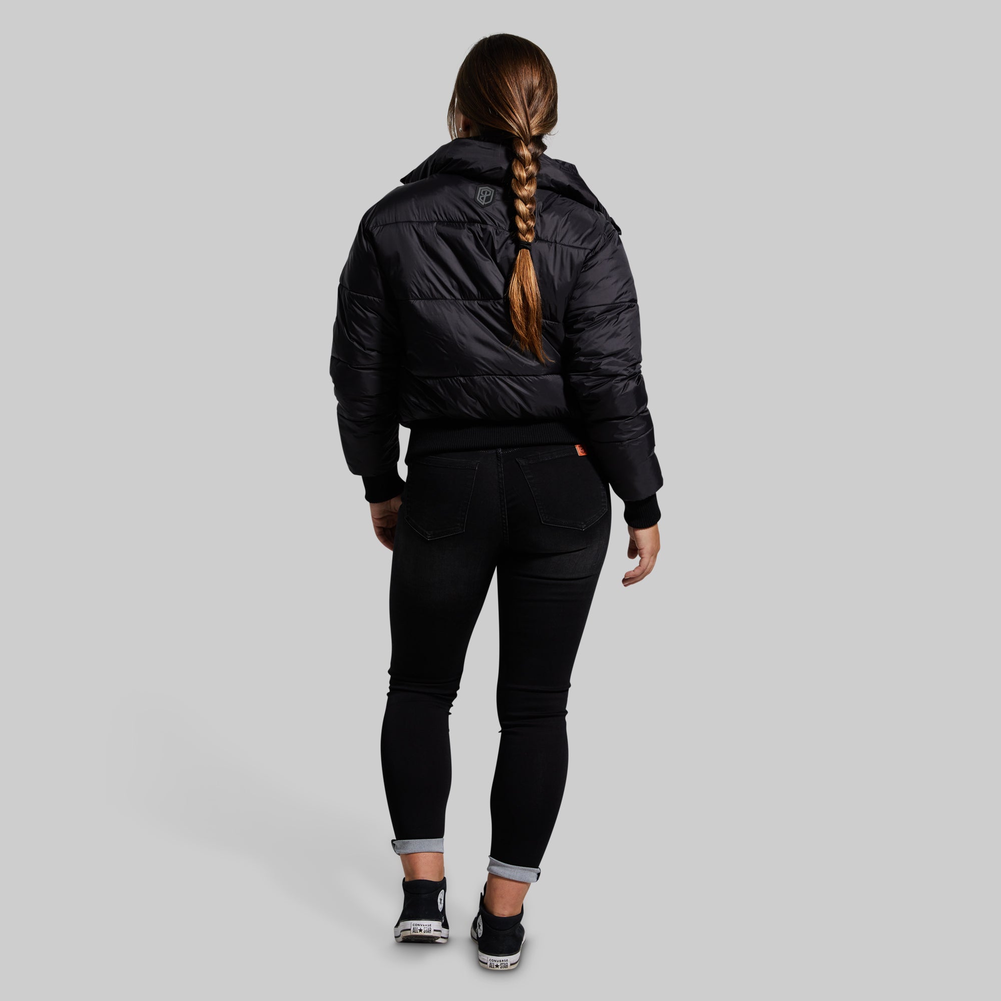 Women's Black Cropped Puffer Jacket - Lightweight Warm Winter Coat for Outdoor Activities | Perfect for Skiing, Hiking & Casual Streetwear