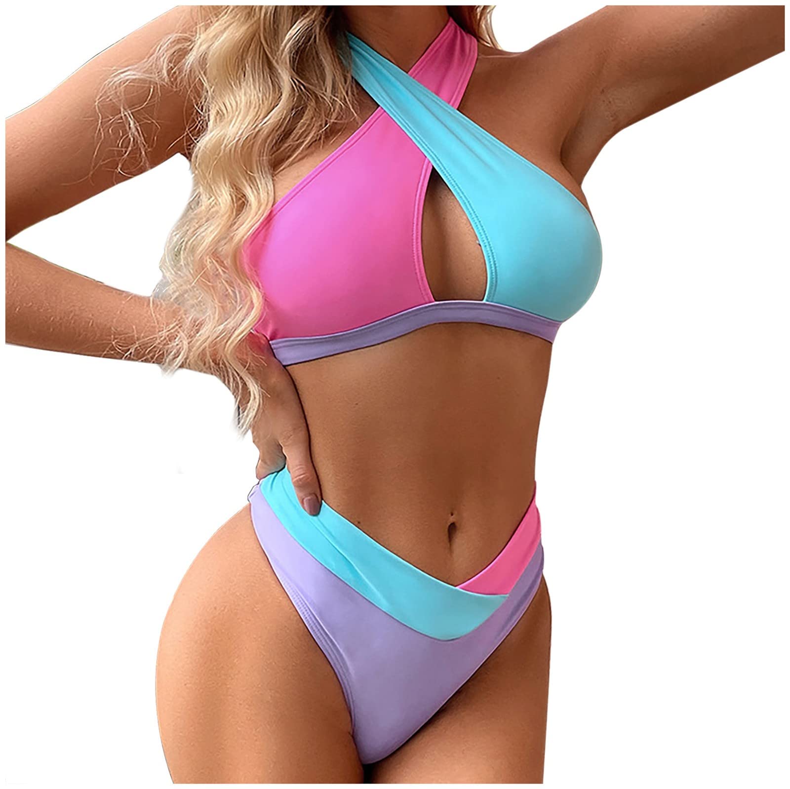 Women's Bikini Sets - Halter Neck Cross Two-Piece Swimsuits | Sexy Split Bathing Suits for Beach, Pool & Summer Vacation