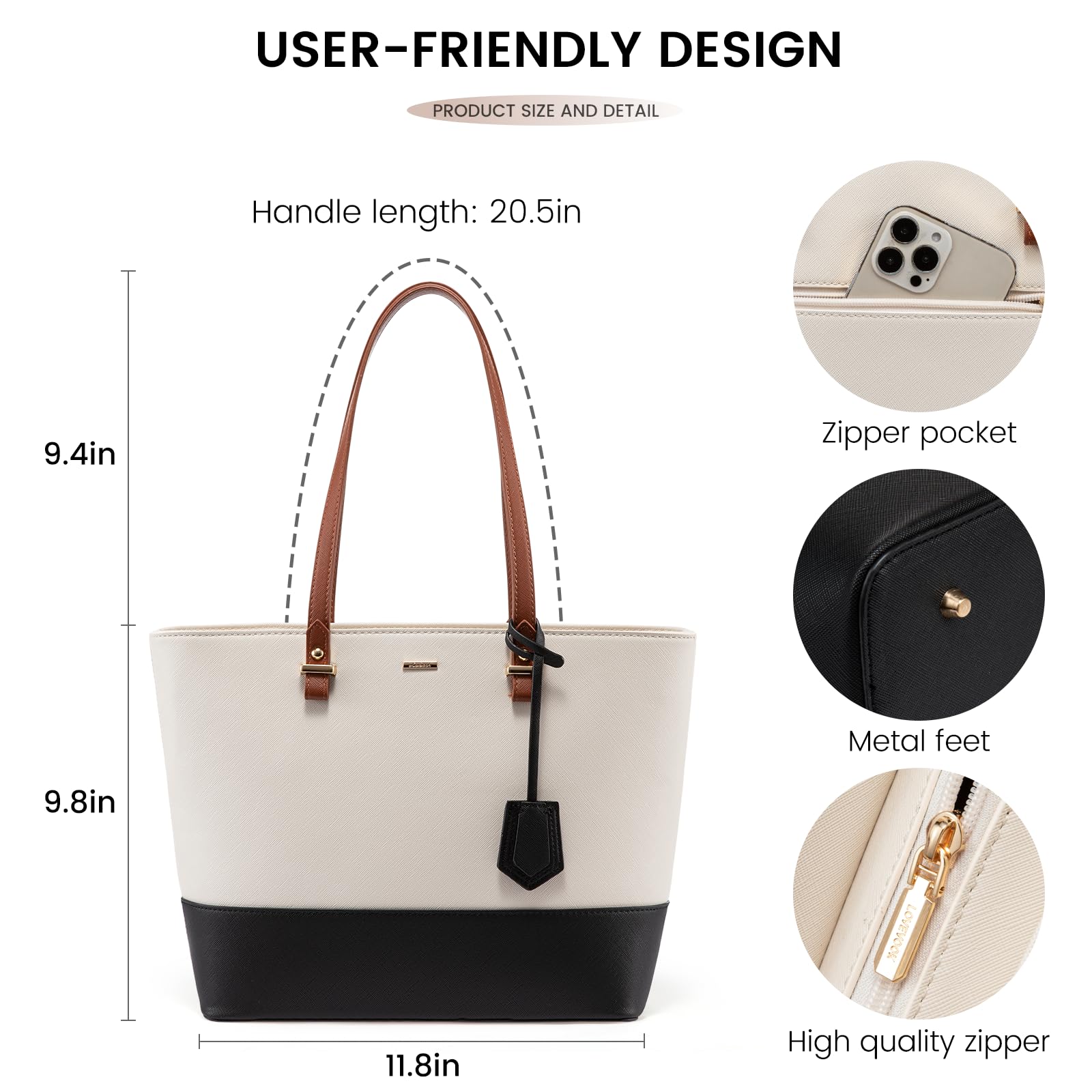 LOVEVOOK Women's Fashion Tote Shoulder Bag - Stylish Top Handle Satchel Purse for Work, Travel & Daily Use