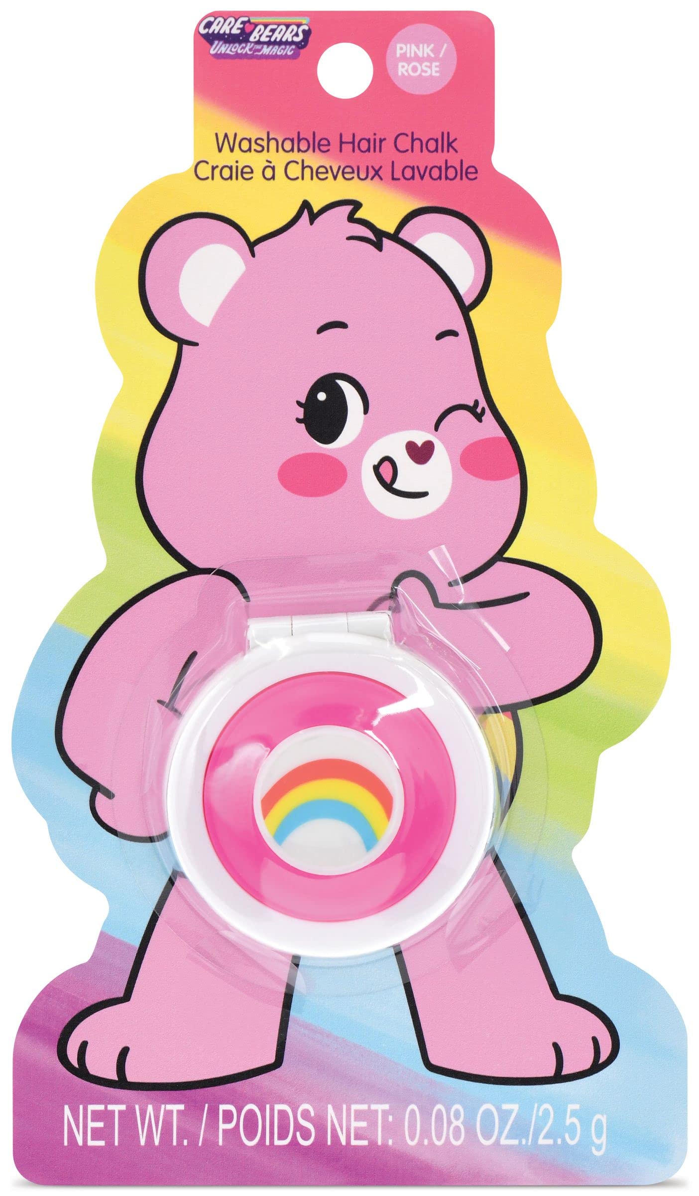 Care Bears Washable Hair Chalk for Girls - Pink Temporary Hair Color with Easy Applicator - Perfect for Parties, Halloween & Costume Events (Non-Toxic & Safe for Kids)