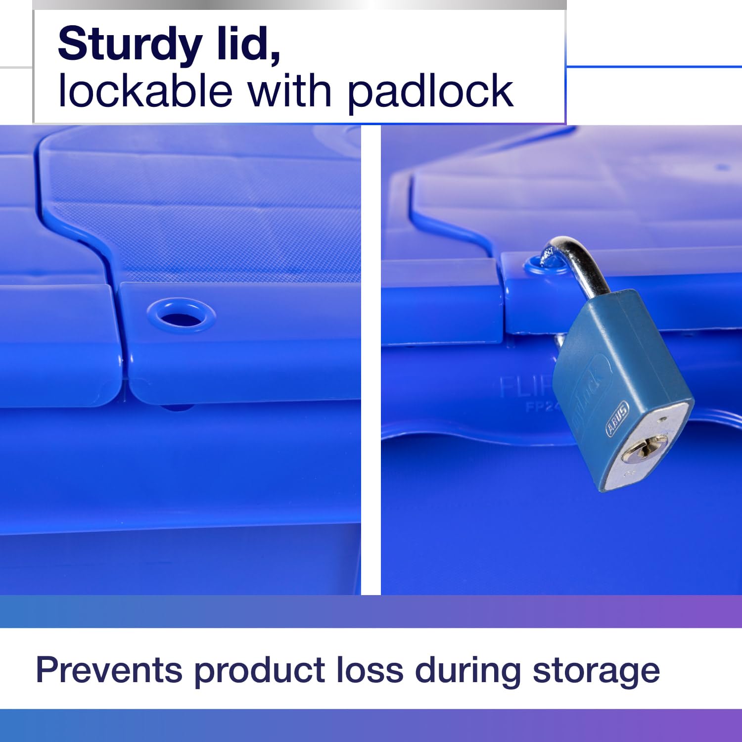 IDL Packaging 14-Gallon Heavy-Duty Plastic Storage Tote with Hinged Lids (Blue, 3-Pack) - 22