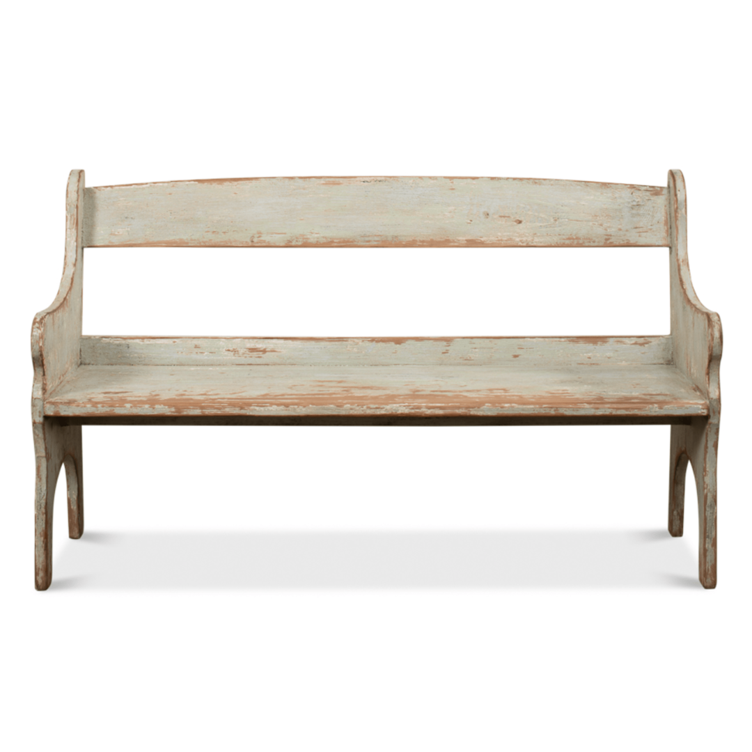 Vintage School House Entry Bench - Solid Wood Hallway Bench with Storage | Rustic Farmhouse Decor for Entryway, Mudroom & Bedroom | Perfect for Organizing Shoes, Coats & Bags