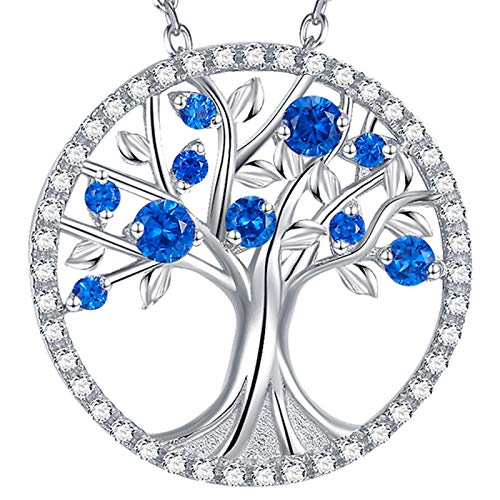 R September Birthstone Blue Sapphire Necklace