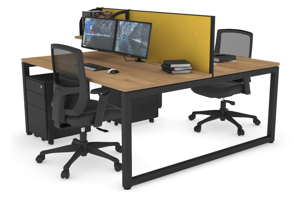 Quadro Loop Legs 2-Person Office Workstation - 1800L x 800W with Cable Management | Modern Shared Desk for Coworking Spaces & Home Offices