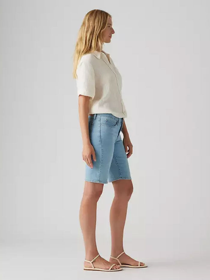 Levi's 001VE0003 Women's Shaping Bermuda Shorts - Light Wash Blue Denim Shorts for Women | Perfect for Summer, Beach & Casual Outings