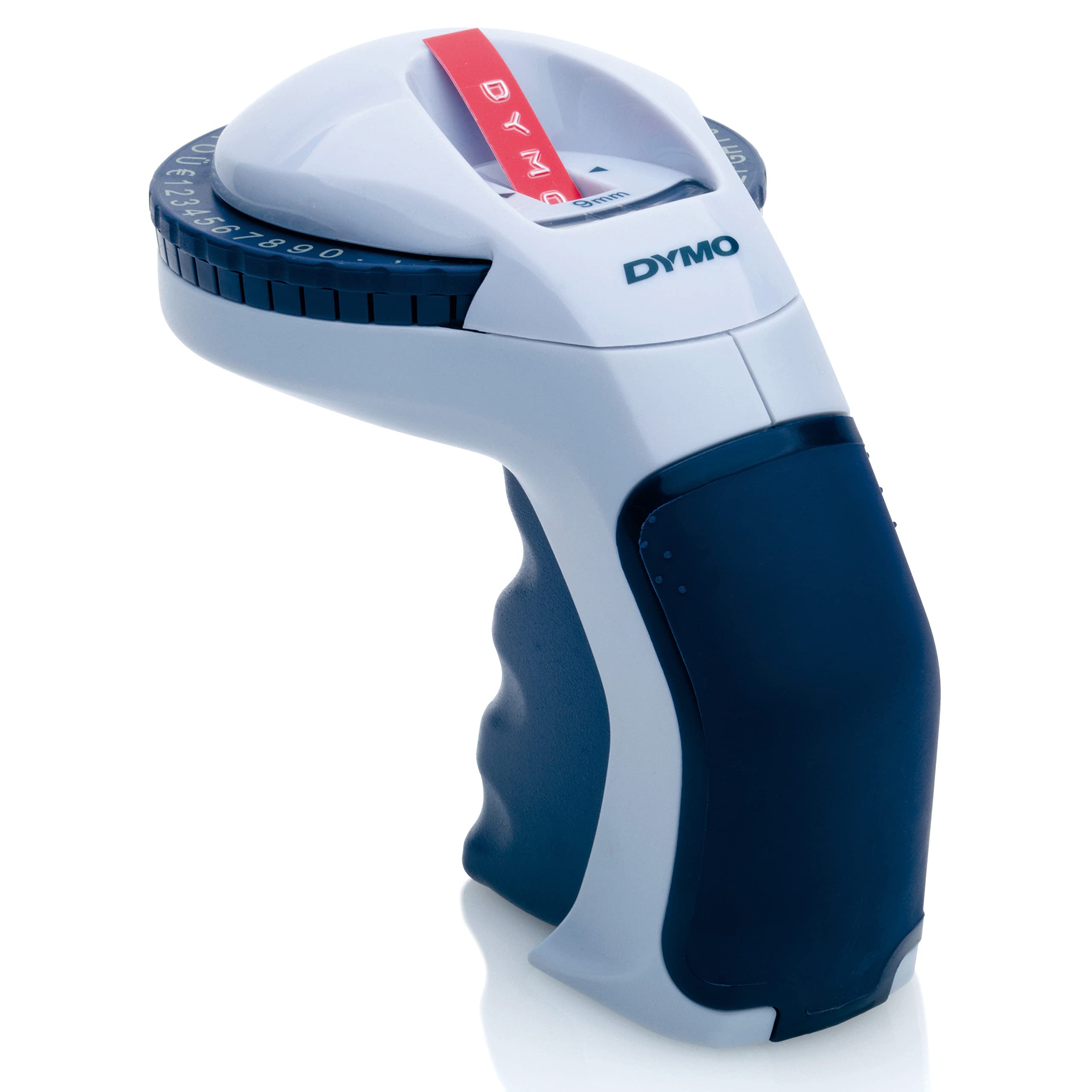 DYMO S0717930 Omega Home Embossing Label Maker - Grey & Navy Label Embosser Machine for Home, Office & Craft Organization