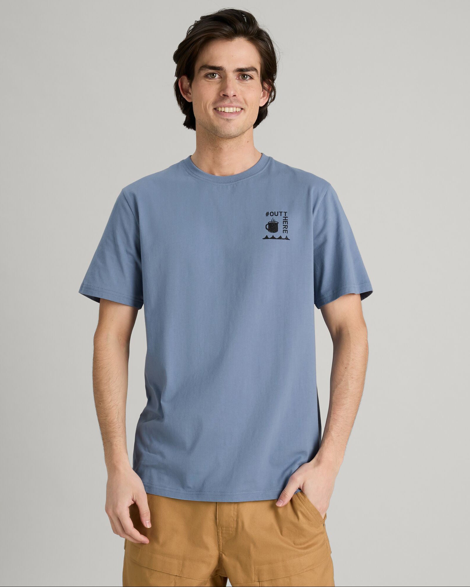 Camp Vibes Men's Organic Cotton T-Shirt - Soft Breathable Tee for Casual Wear & Outdoor Adventures - Perfect for Camping, Hiking & Everyday Comfort