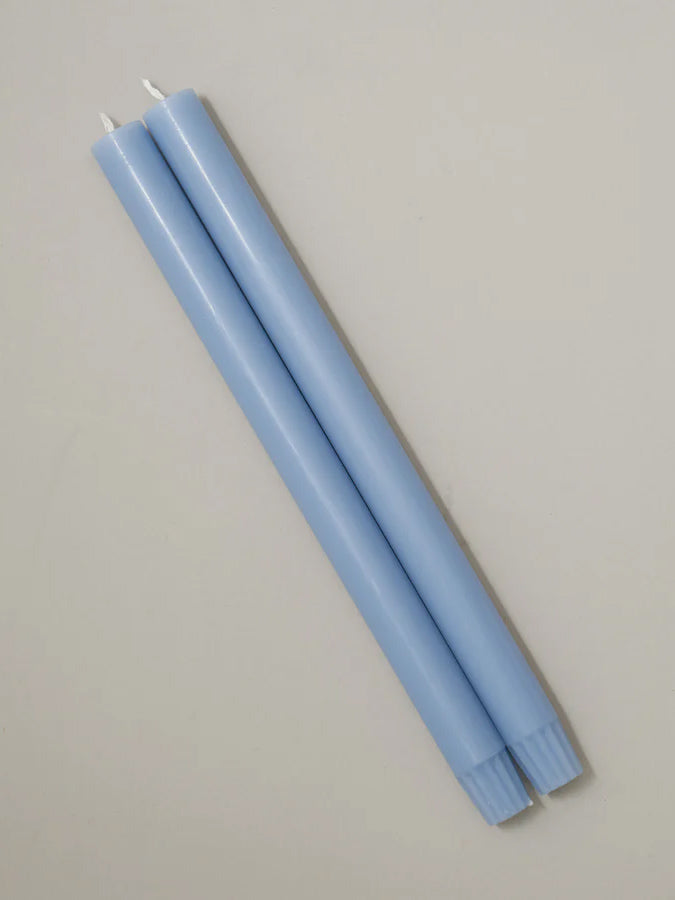 Elegant Sky Blue Dining Candles - Set of 2 for Romantic Dinners, Wedding Decor & Home Ambiance Lighting