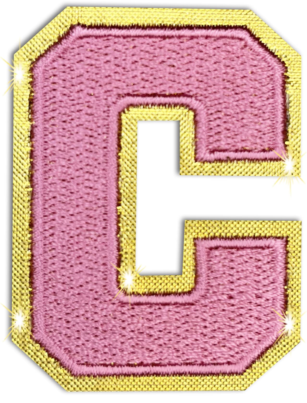 Premium Iron On Patches - Pink Letter C (3 Pack) - 1.9 Inch Alphabet A-Z Sewing Patches for DIY Clothing, Jackets, Bags & Accessories - High Quality Embroidered Applique for Customization & Repair
