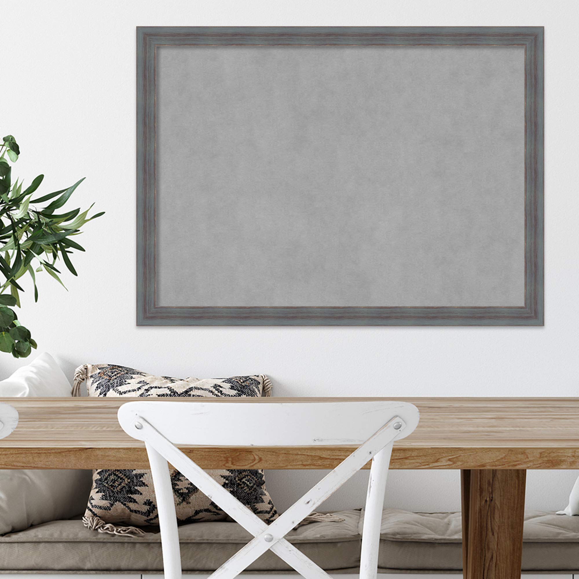 Amanti Art 22x30 Inch Blue Framed Magnetic Vision Board - 100% Metal Sheet for Office Decor & Home Organization | Perfect for Vision Boards, Memo Boards in Kitchen, Mudroom, Kids Room & Office Spaces