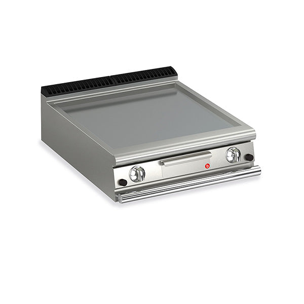 Baron Commercial Gas Fry Top with Smooth Mild Steel Plate - 900mm Depth Q90FT/G800 - Perfect for Restaurants, Food Trucks & Catering Services