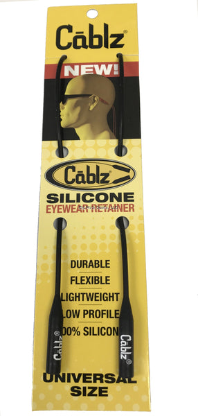 Cablz Silicone Eyewear Retainer - 16 Inch Black Sports Sunglass Strap for Running, Cycling & Outdoor Activities
