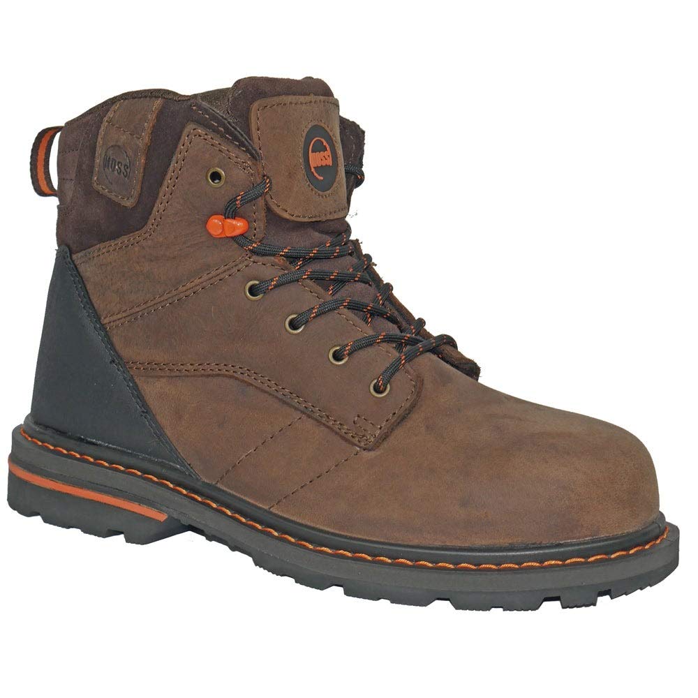 Hoss Men's Carson 6 Inch Soft Toe Work Boots - Durable Safety Shoes for Construction, Warehouse & Outdoor Work - Comfortable Steel Toe Work Boots for Men